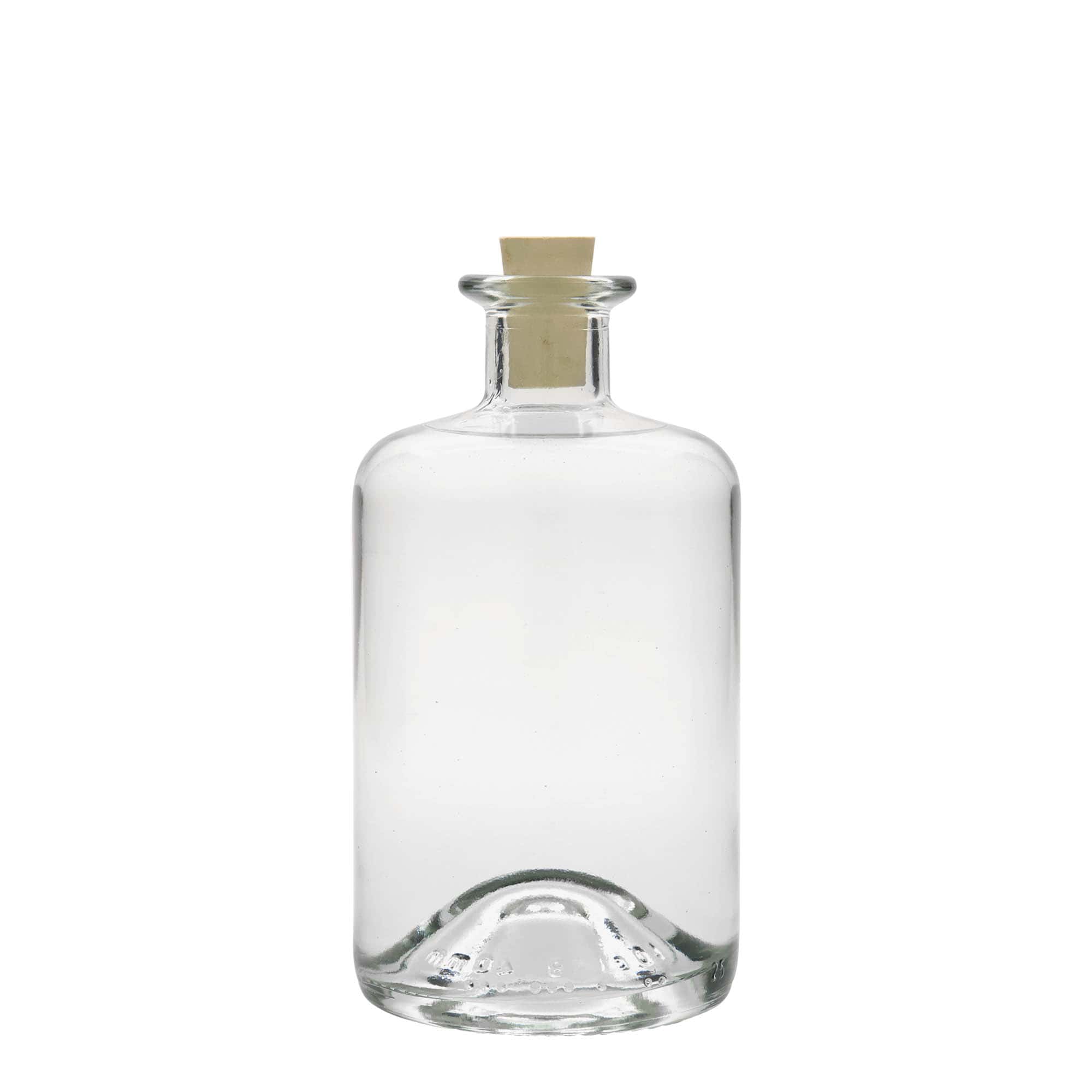 500 ml lekárnická sklenená fľaša, hrdlo: korok