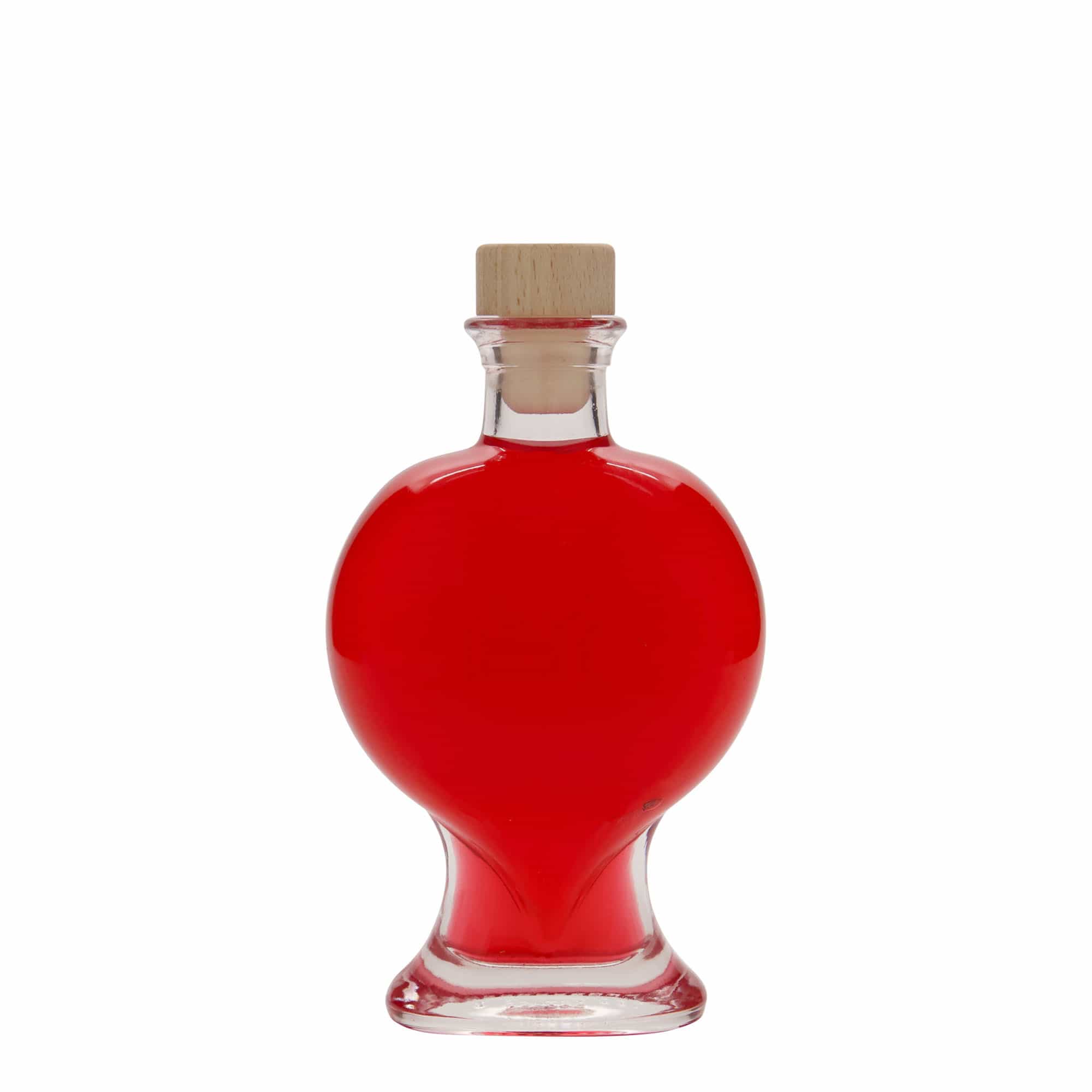 200 ml sklená fľaša „Srdce“, hrdlo: korok
