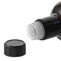 Originálny uzáver DOP so zobáčikom, PE plast, čierna farba