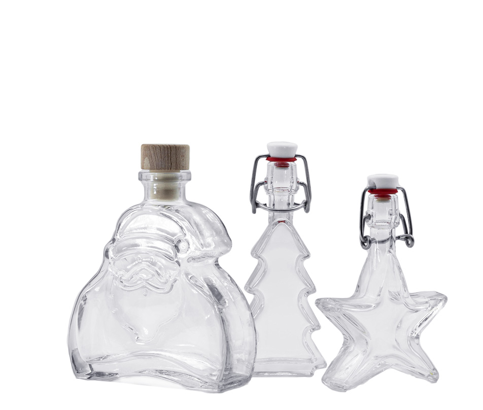 Tri ozdobné fľaše na vianočné obdobie