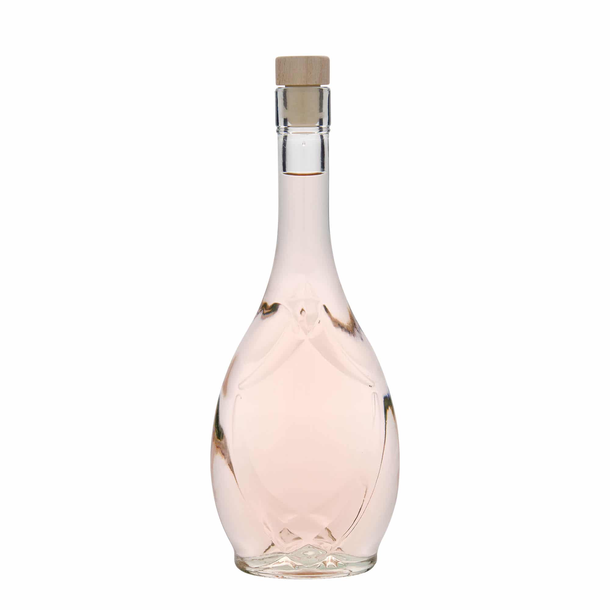 500 ml sklená fľaša „Saragossa“, oválna, hrdlo: korok