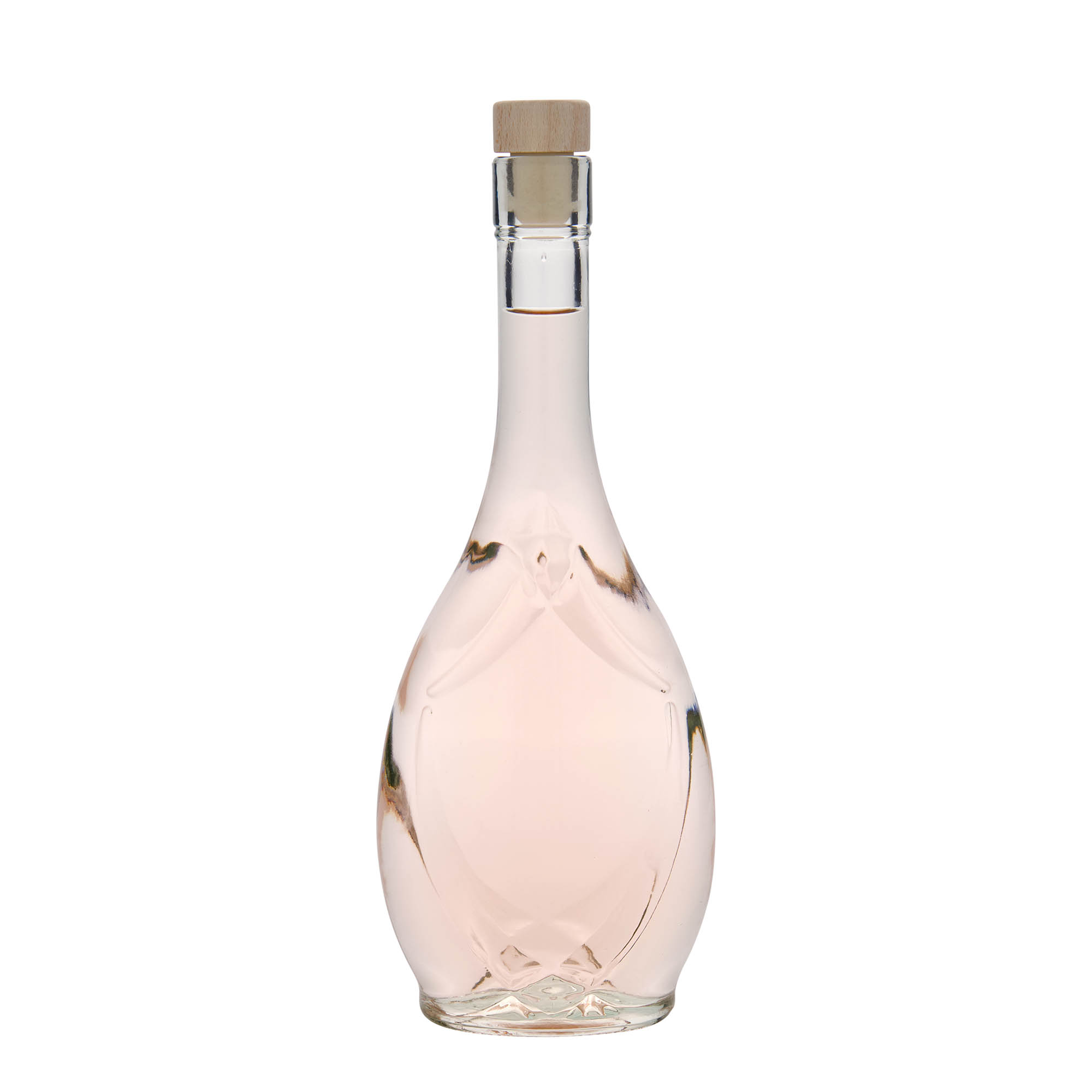 500 ml sklenená fľaša 'Saragossa', oválna, hrdlo: korok