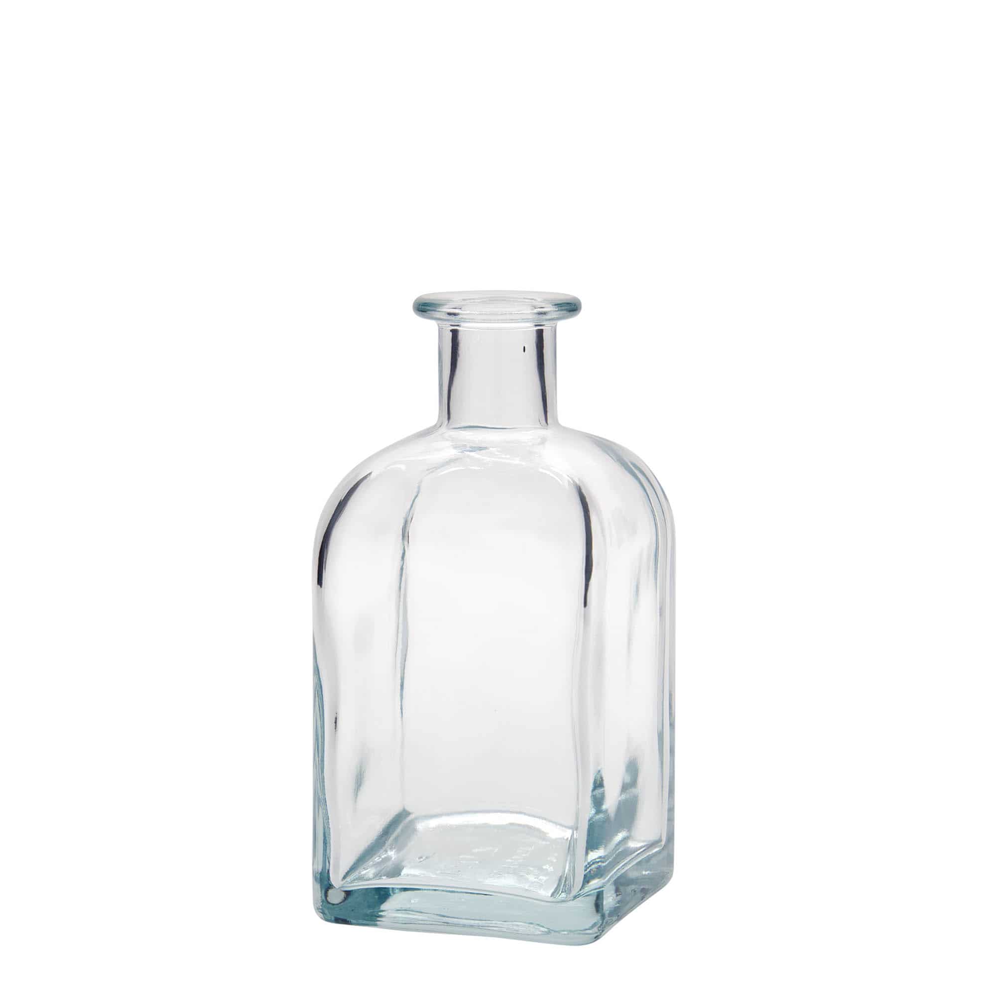 350 ml sklená fľaša lekárnik Carré, štvorcová, hrdlo: korok