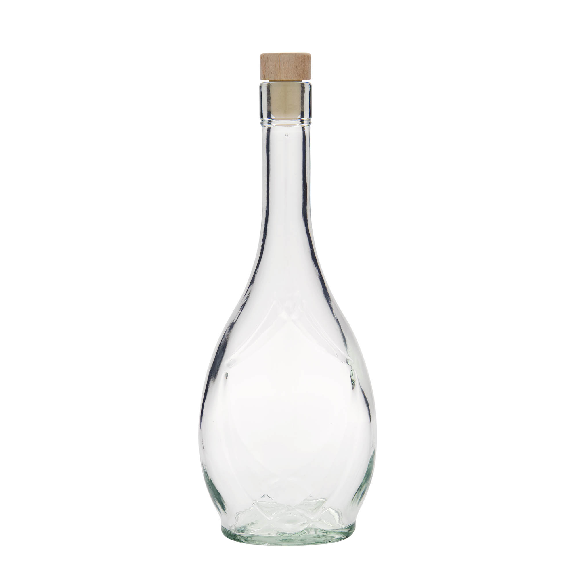 500 ml sklenená fľaša 'Saragossa', oválna, hrdlo: korok