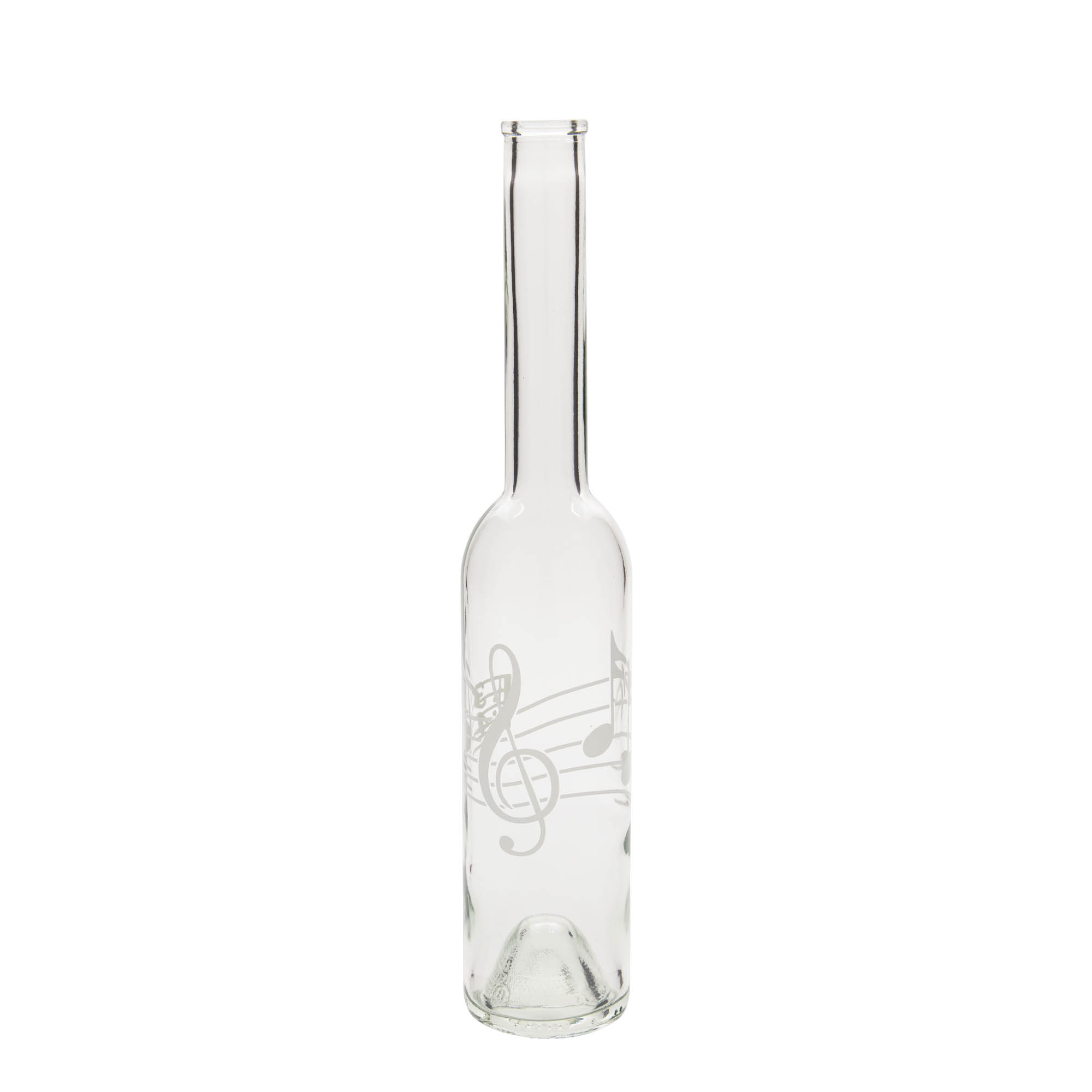 350 ml sklenená fľaša 'Opera', motív: noty, uzáver: korok