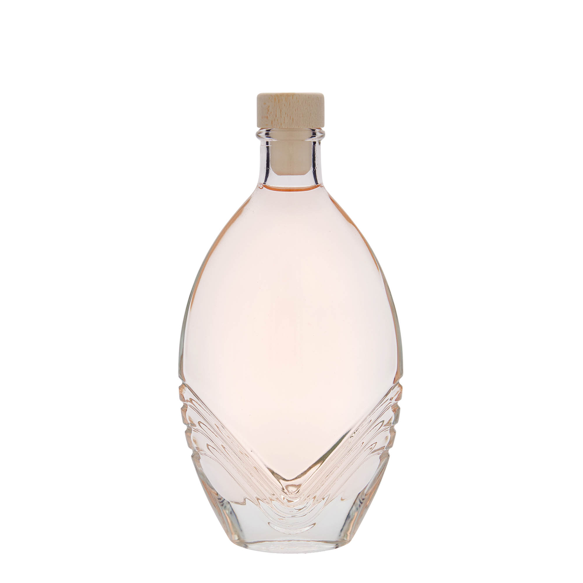 200 ml sklenená fľaša 'Florence', oválna, hrdlo: korkové
