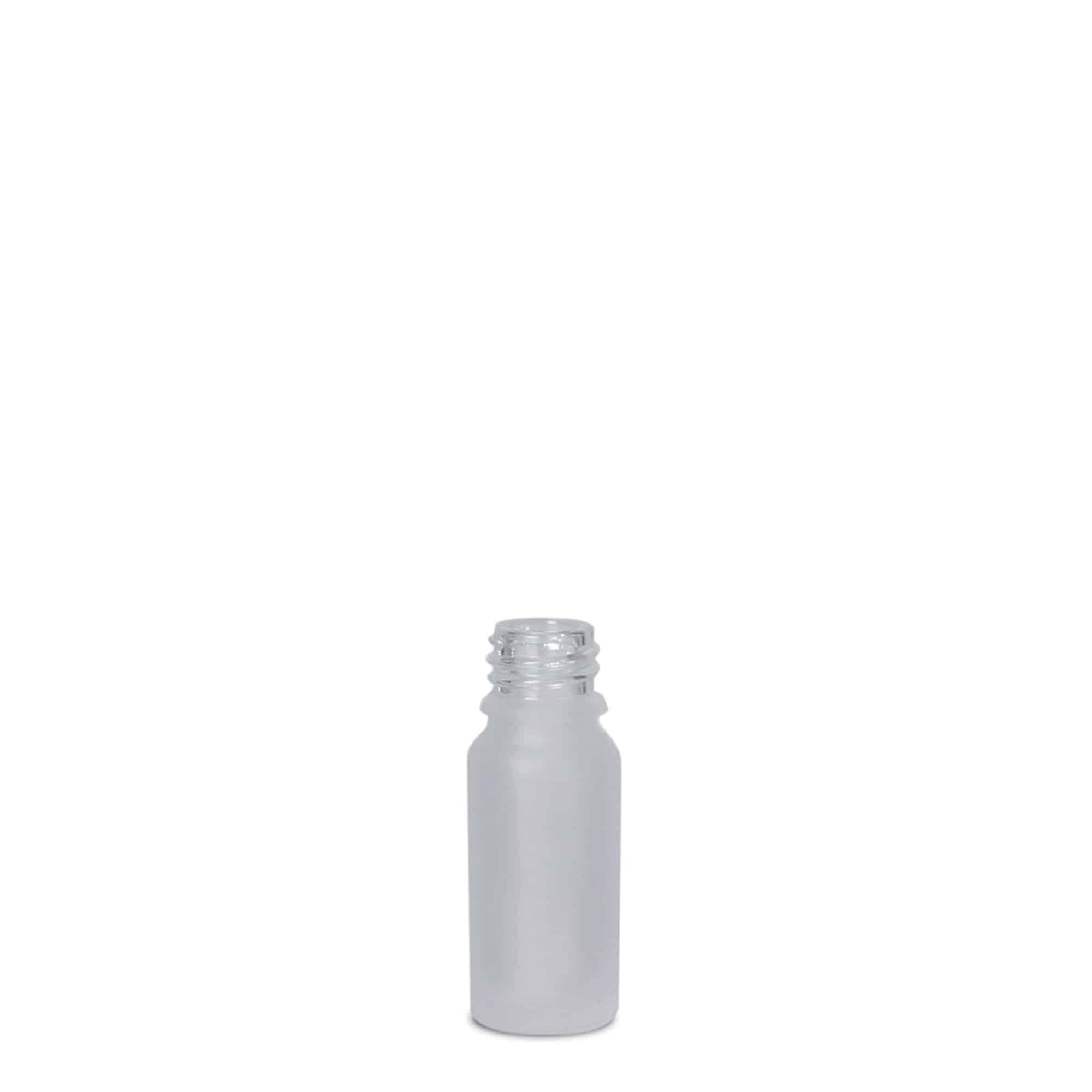 10 ml lekárska fľaša, sklo, matovaná, hrdlo: DIN 18 10 ml lekárska fľaša, sklo, matovaná, hrdlo: DIN 18