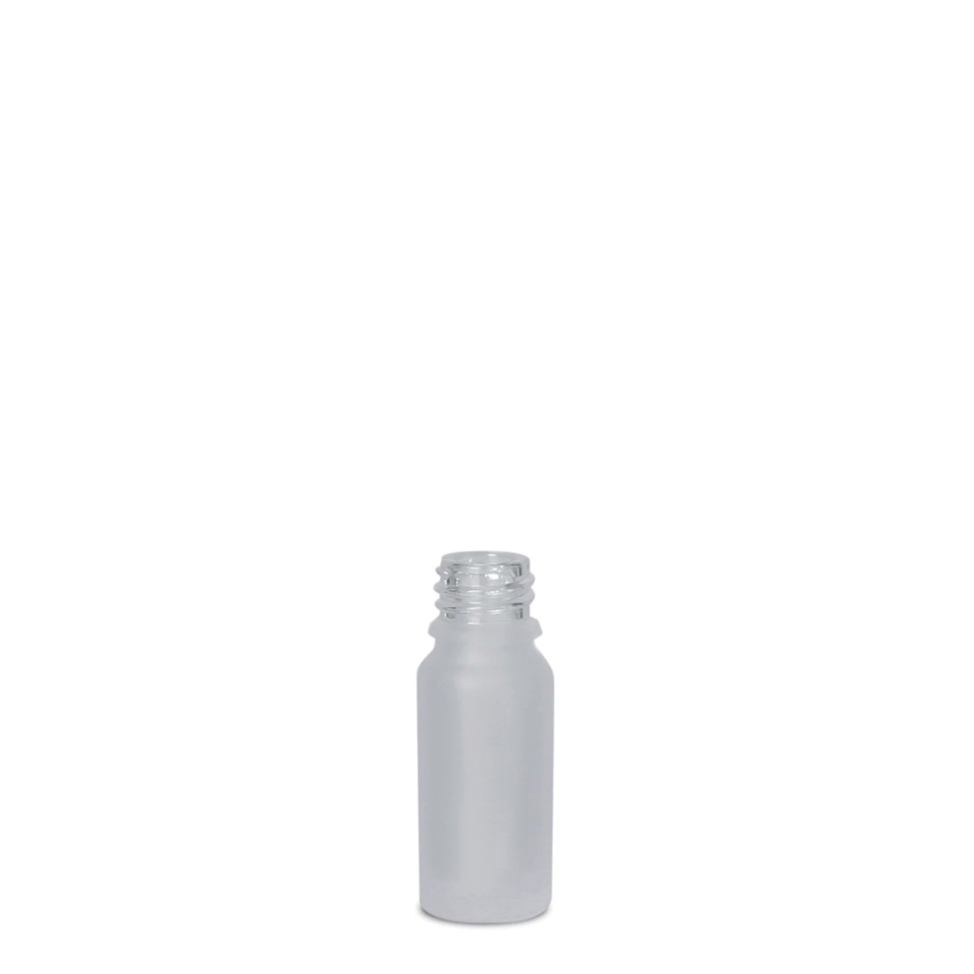 10 ml lekárska fľaša, sklo, matovaná, hrdlo: DIN 18