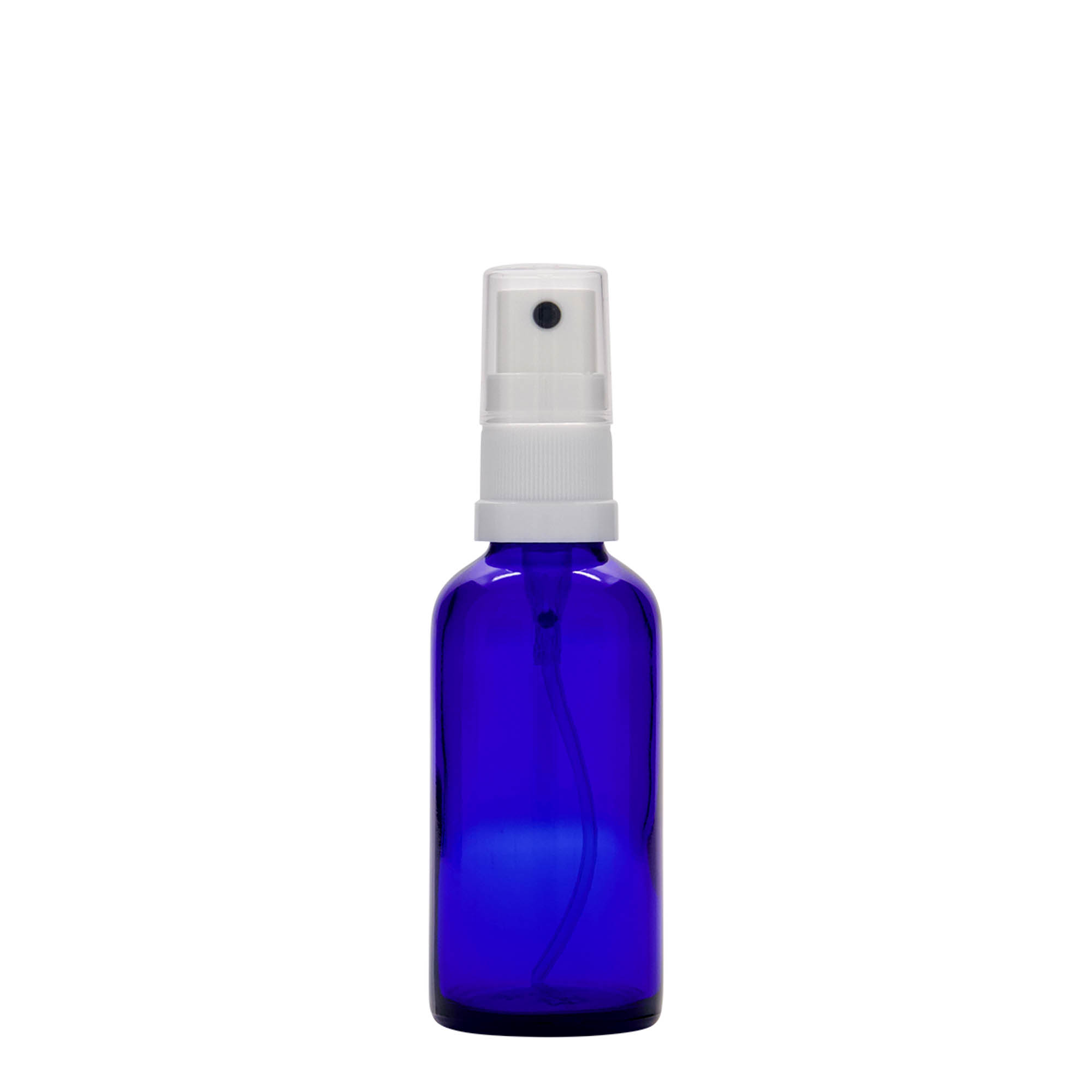 50 ml rozprašovacia fľaša medicínska, sklo, kráľovská modrá, hrdlo: DIN 18 50 ml rozprašovacia fľaša medicínska, sklo, kráľovská modrá, hrdlo: DIN 18