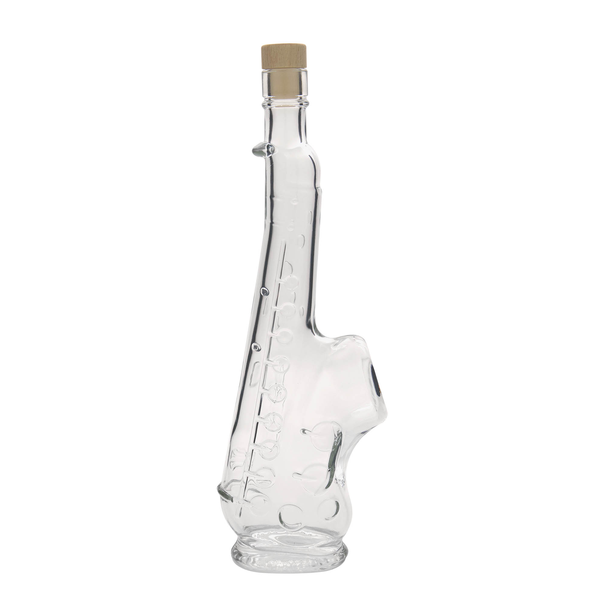 500 ml sklenená fľaša 'Saxofón', hrdlo: korkové