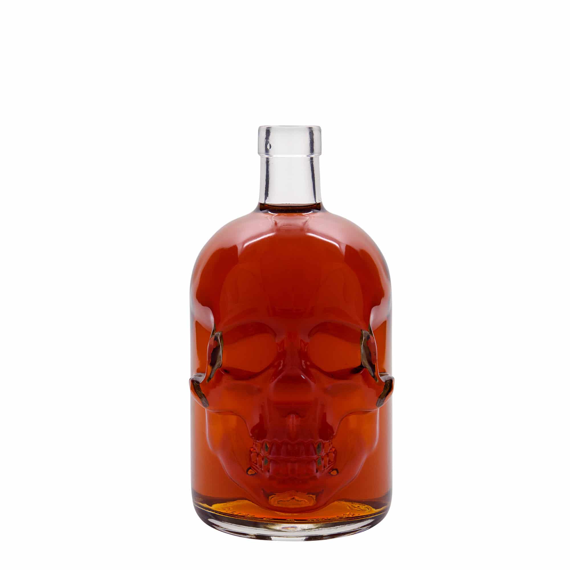 700 ml sklená fľaša „Lebka“, hrdlo: korok