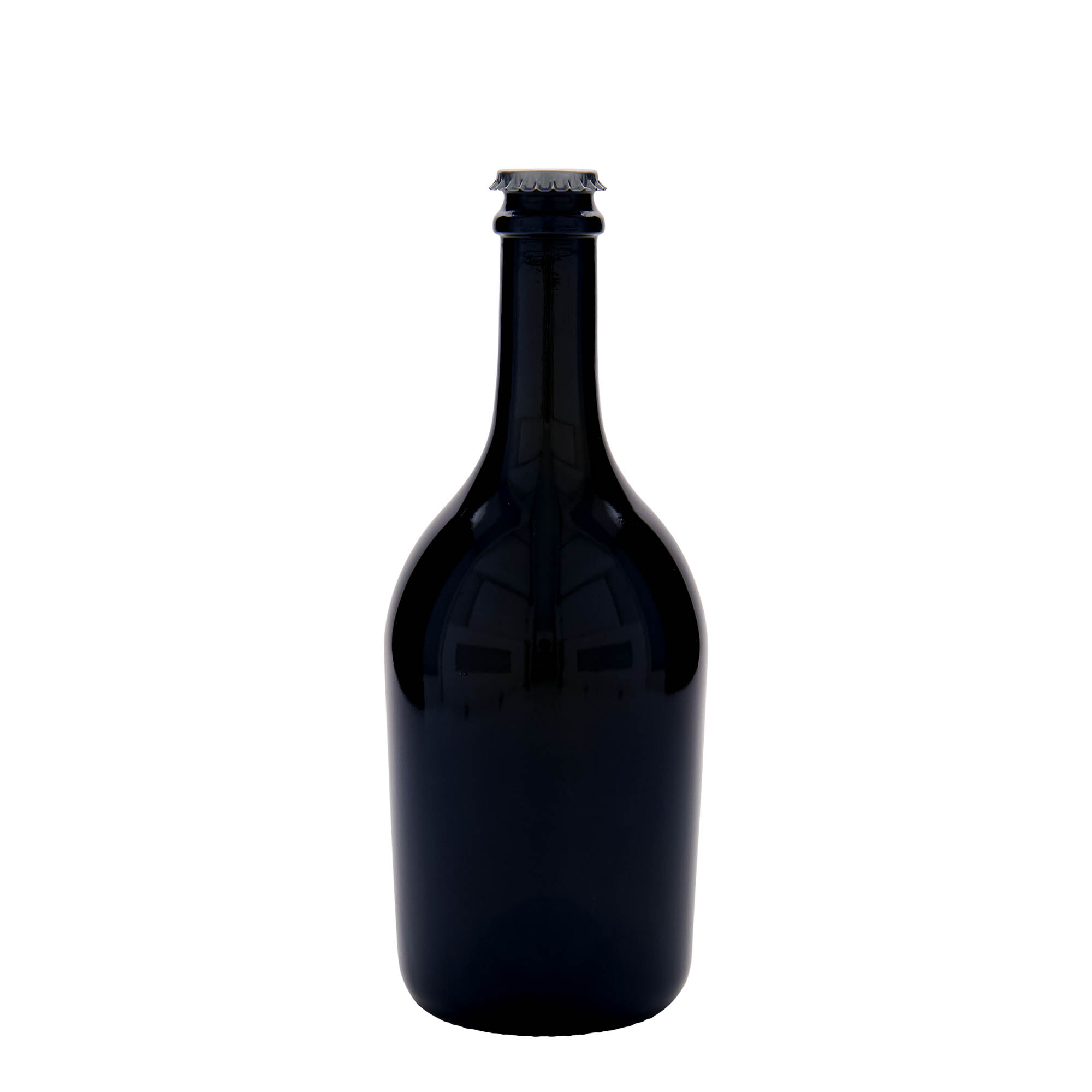 750 ml fľaša na pivo/šampanské 'Butterfly', sklo, antikzelená, hrdlo: korunkový uzáver