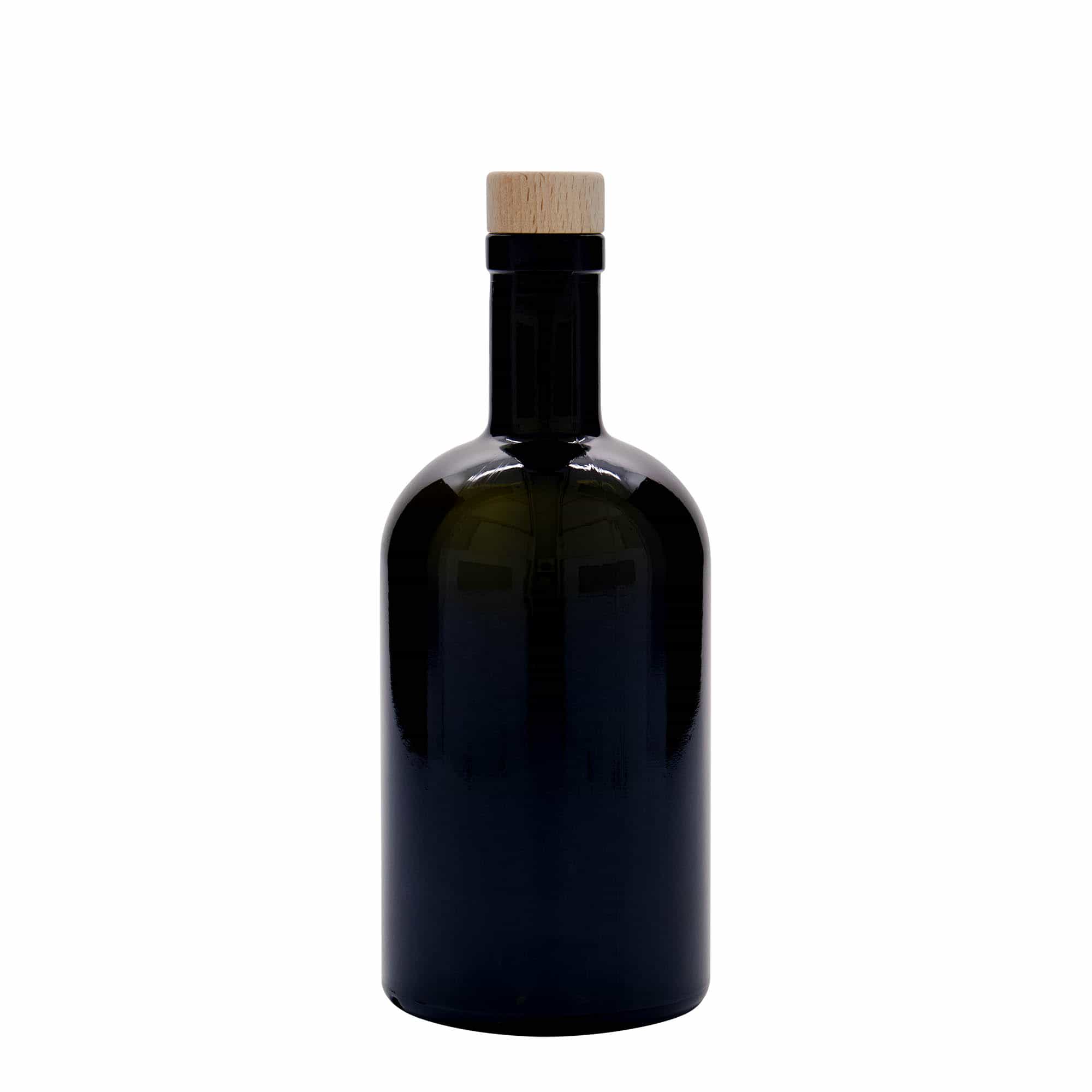 500 ml sklená fľaša „Farmacia“, antická zelená farba, hrdlo: korok