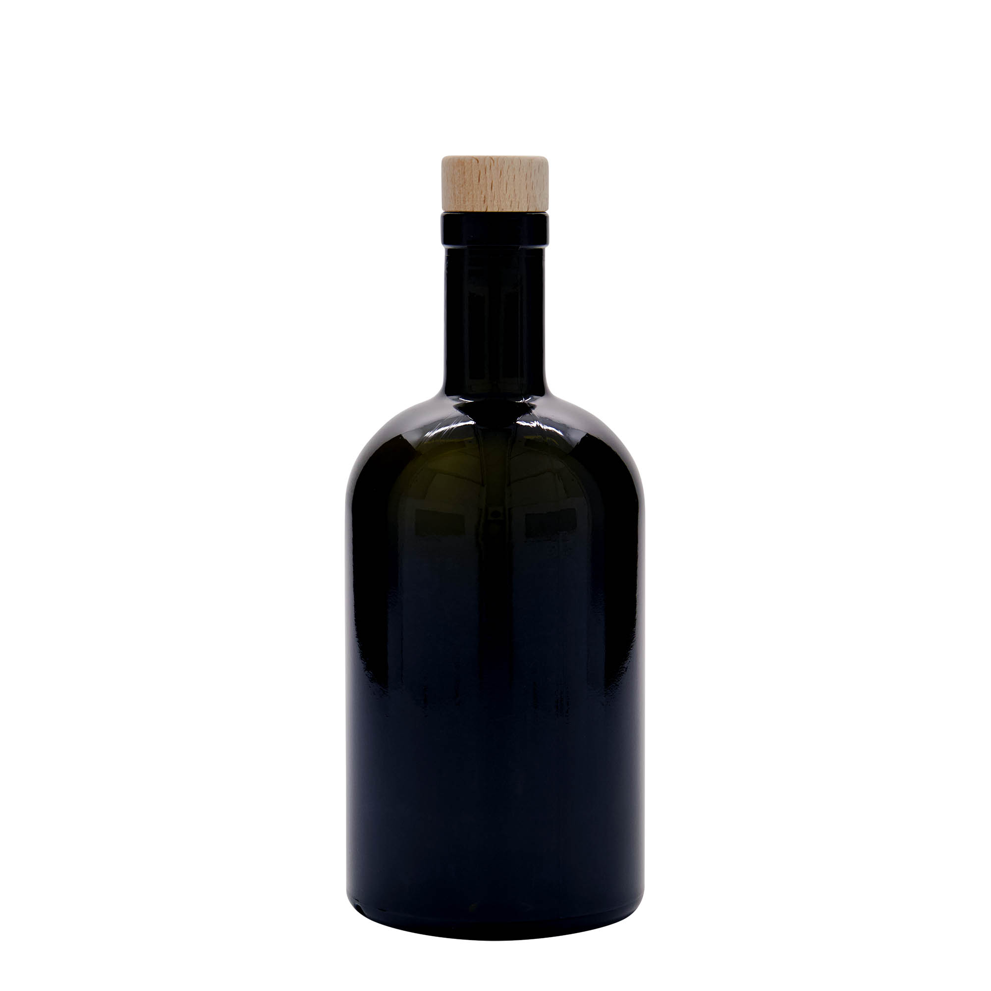 500 ml sklenená fľaša 'Farmacia', antikzelená, hrdlo: korok