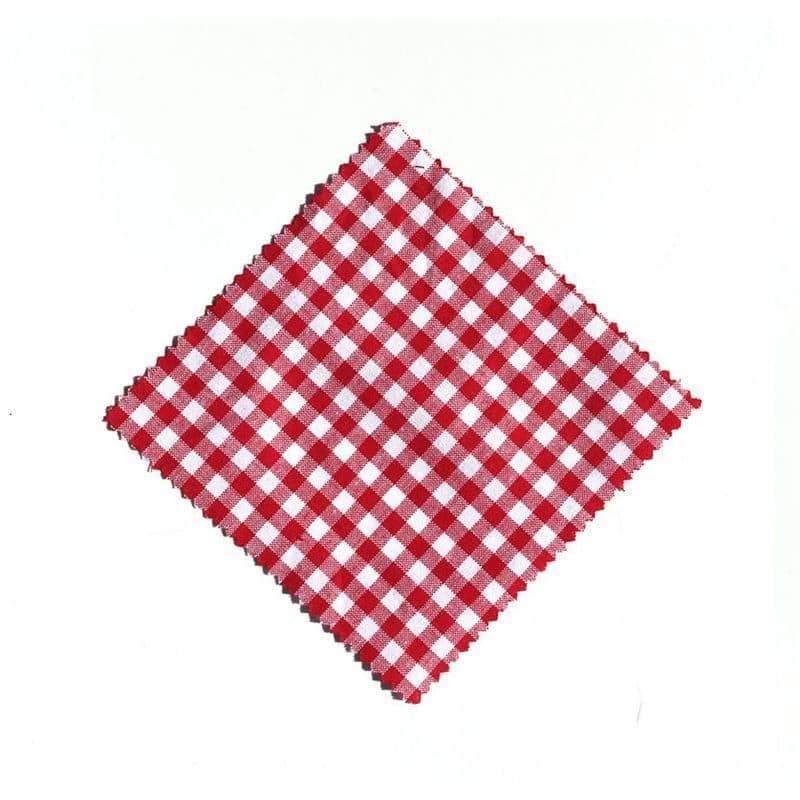 Textilné dečky kárované 12 x 12, štvorcové, textil, červená farba, hrdlo: TO38-TO53