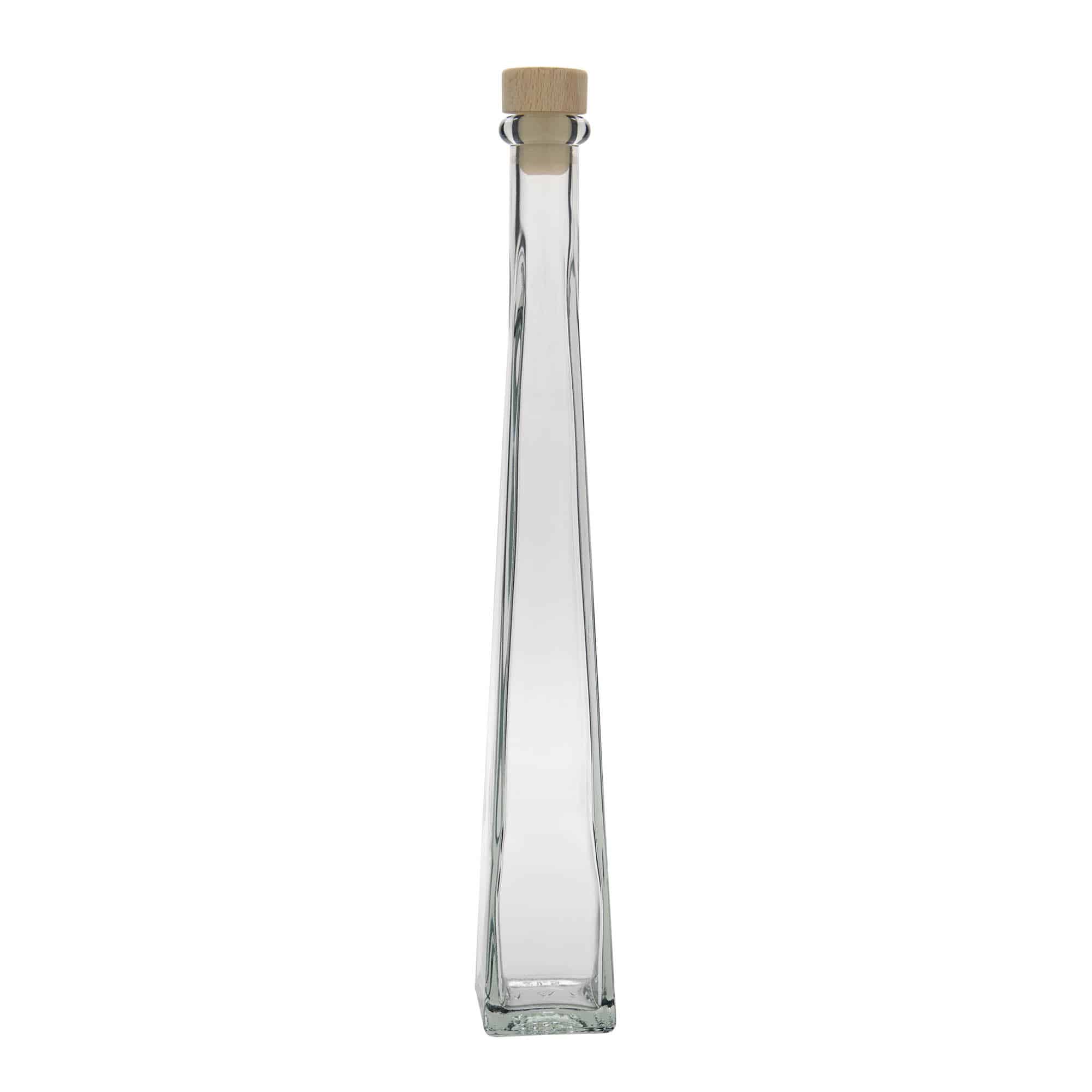 200 ml sklená fľaša „Dama Quadrato“, štvorcová, hrdlo: korok