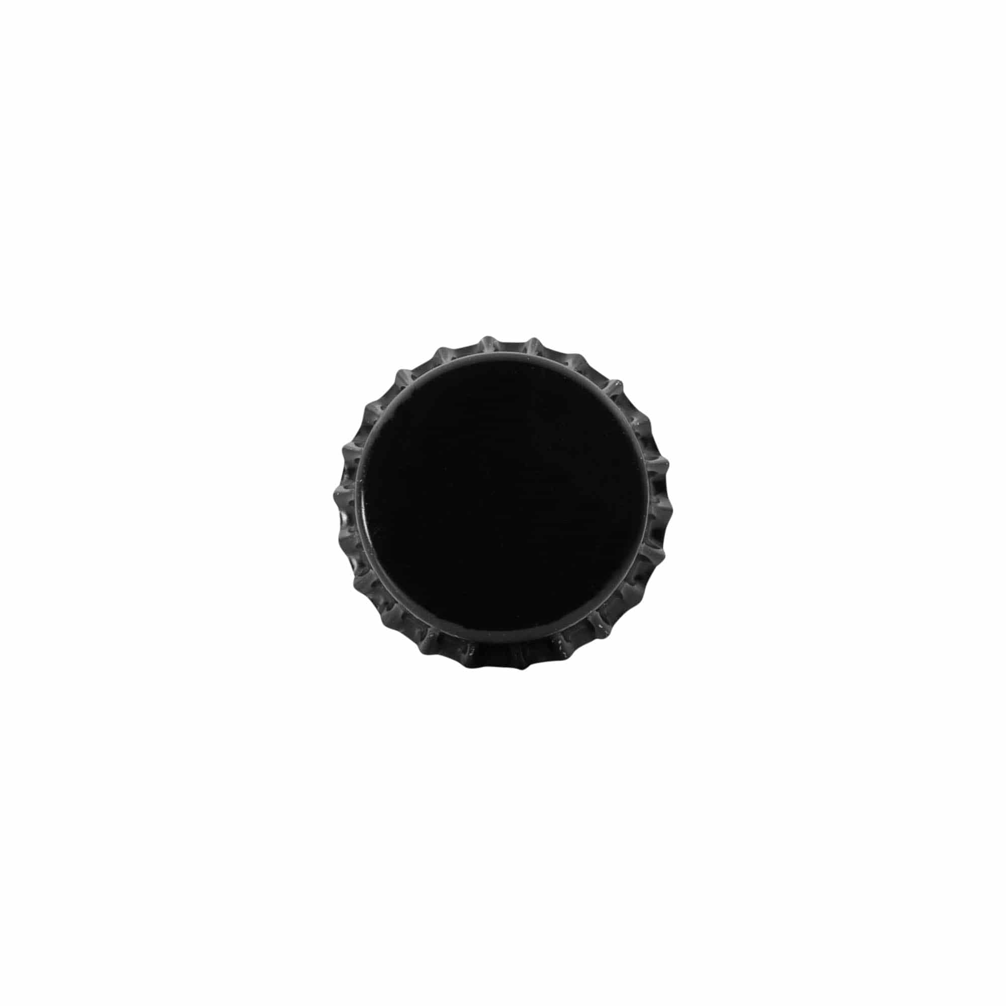 Korunkové uzávery 29 mm, kovové, čierne