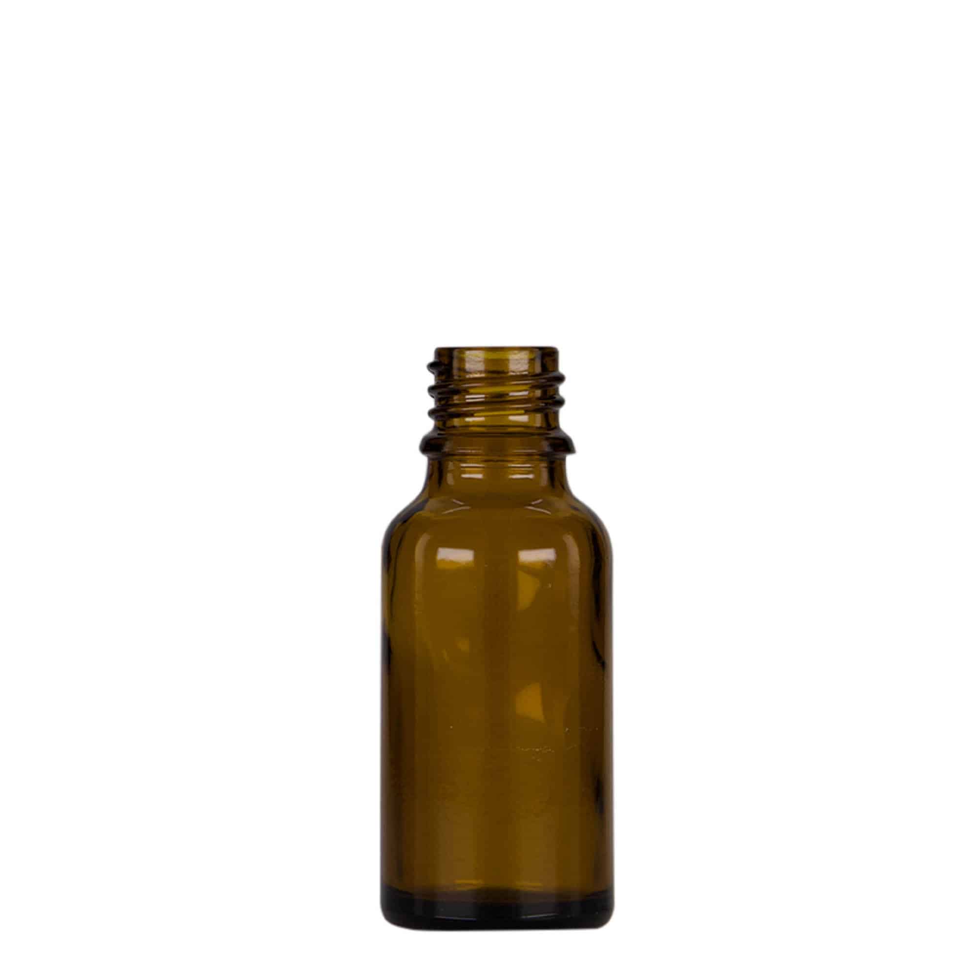 20 ml liekovka s pipetou, sklená, hnedo-čierna farba, hrdlo: DIN 18