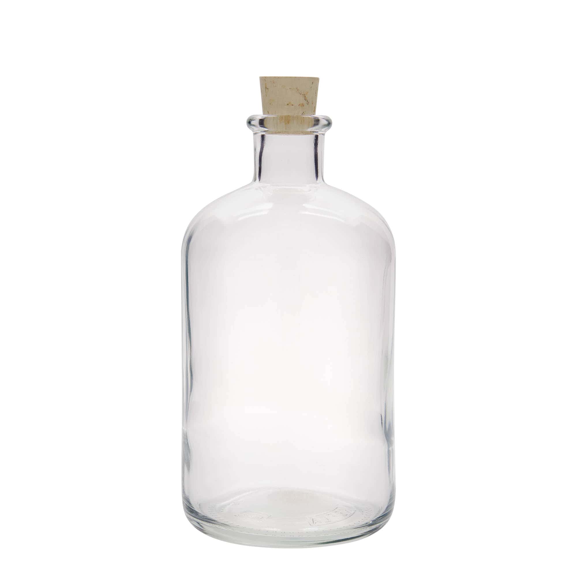 1 000 ml sklená fľaša lekárnická, hrdlo: korok