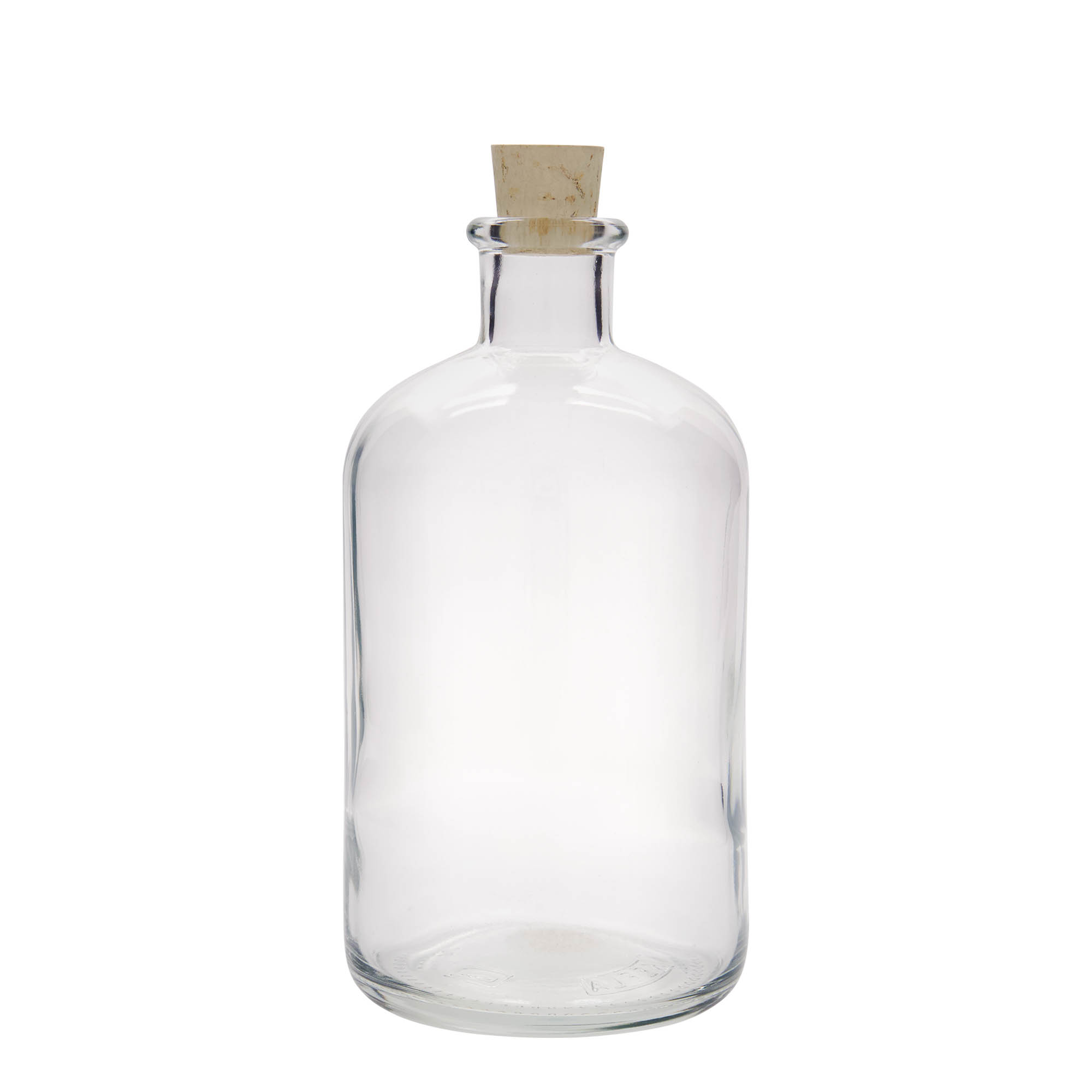 1 000 ml lekárnická sklenená fľaša, hrdlo: korok