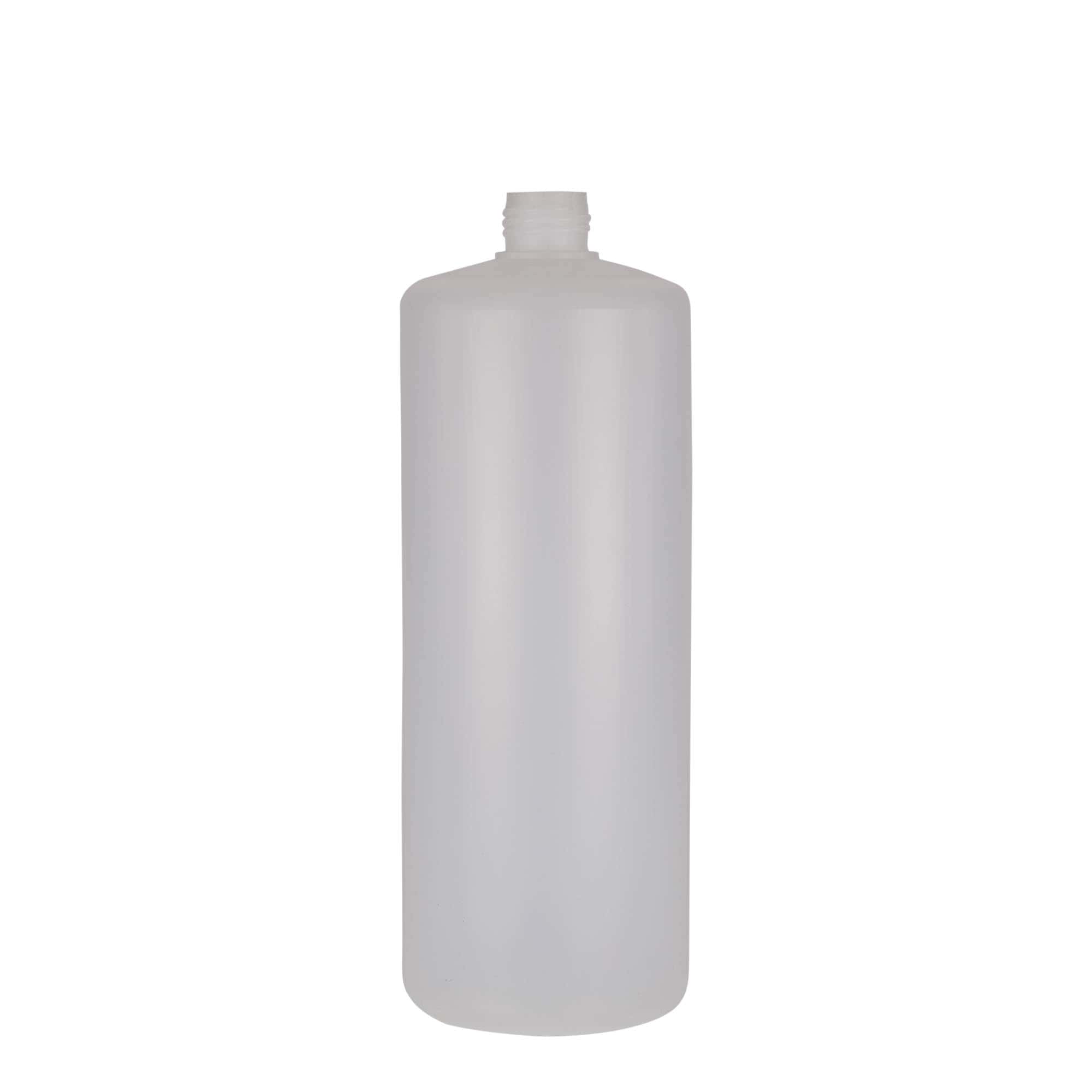 1 000 ml okrúhla fľaša, PE plast, prírodná farba, hrdlo: skrutkovací uzáver 1 000 ml okrúhla fľaša, PE plast, prírodná farba, hrdlo: skrutkovací uzáver
