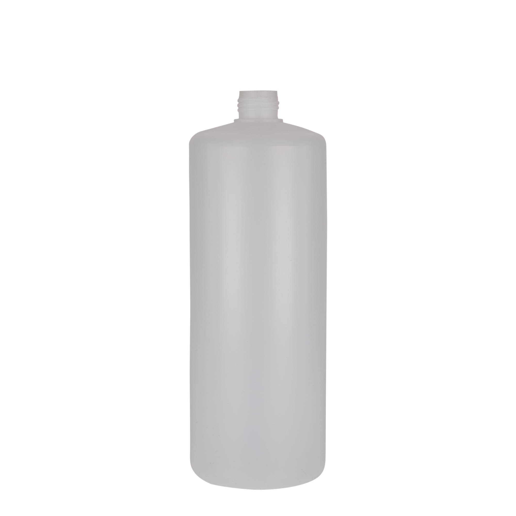 1 000 ml okrúhla fľaša, PE-plast, prírodná, hrdlo: skrutkovací uzáver 1 000 ml okrúhla fľaša, PE-plast, prírodná, hrdlo: skrutkovací uzáver