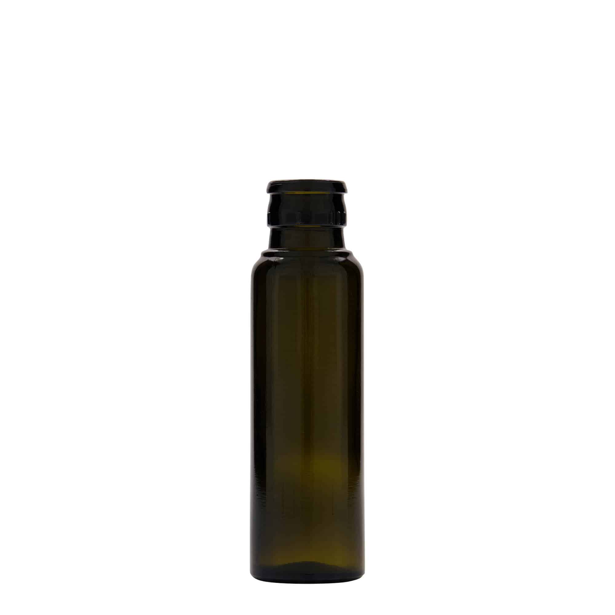 100 ml fľaša na ocot/olej „Willy New“, sklená, antická zelená farba, hrdlo: DOP 100 ml fľaša na ocot/olej „Willy New“, sklená, antická zelená farba, hrdlo: DOP