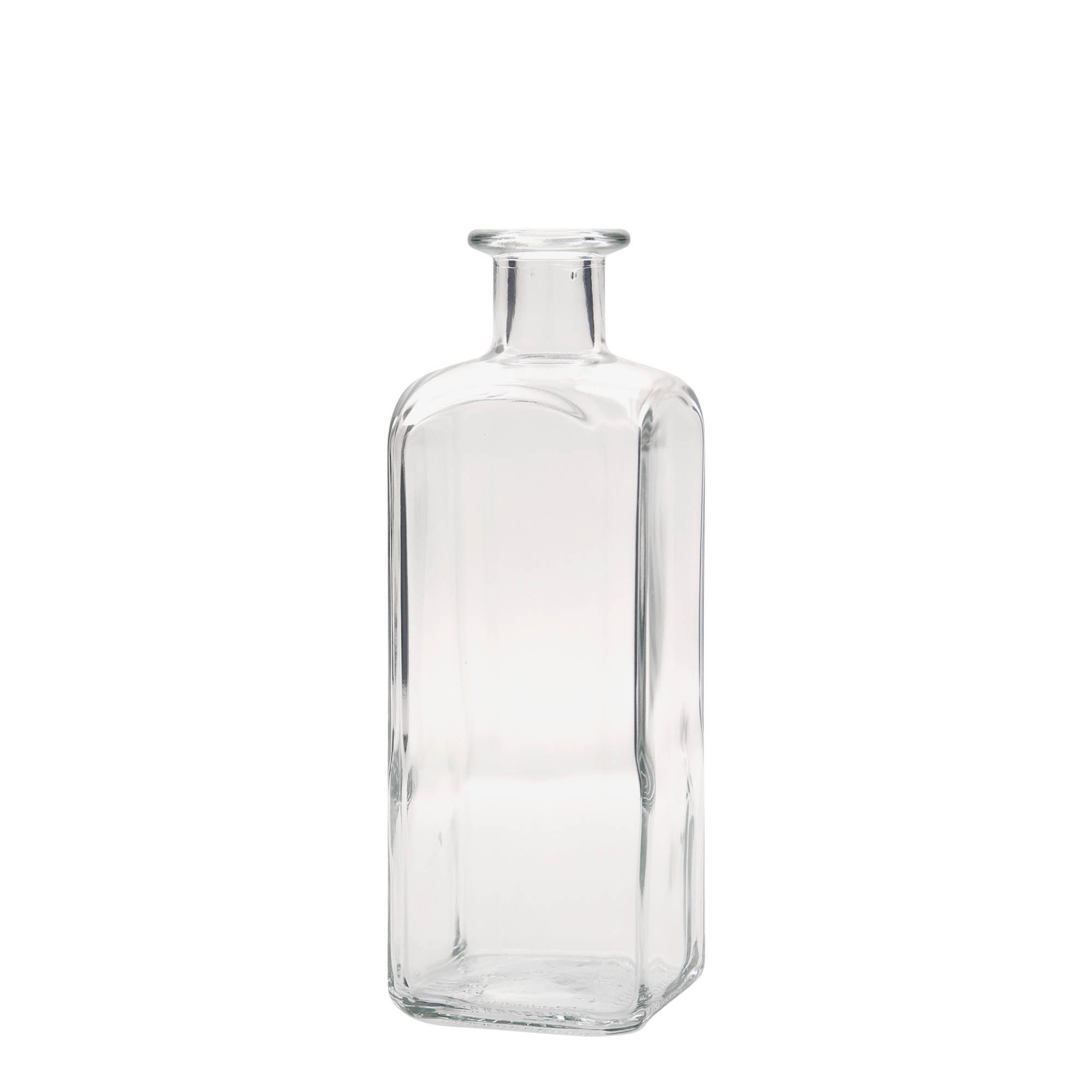 500 ml sklenená fľaša Apotheker Carré, štvorcová, hrdlo: korkové