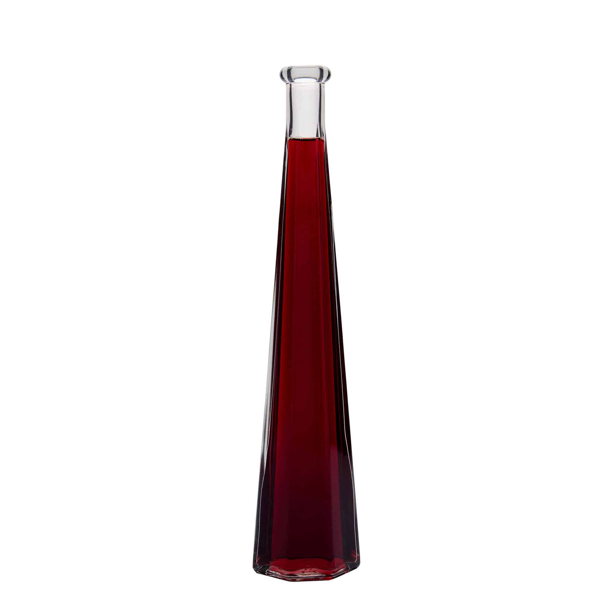 200 ml sklenená fľaša 'Dama Sexta', šesťuholníková, hrdlo: korok