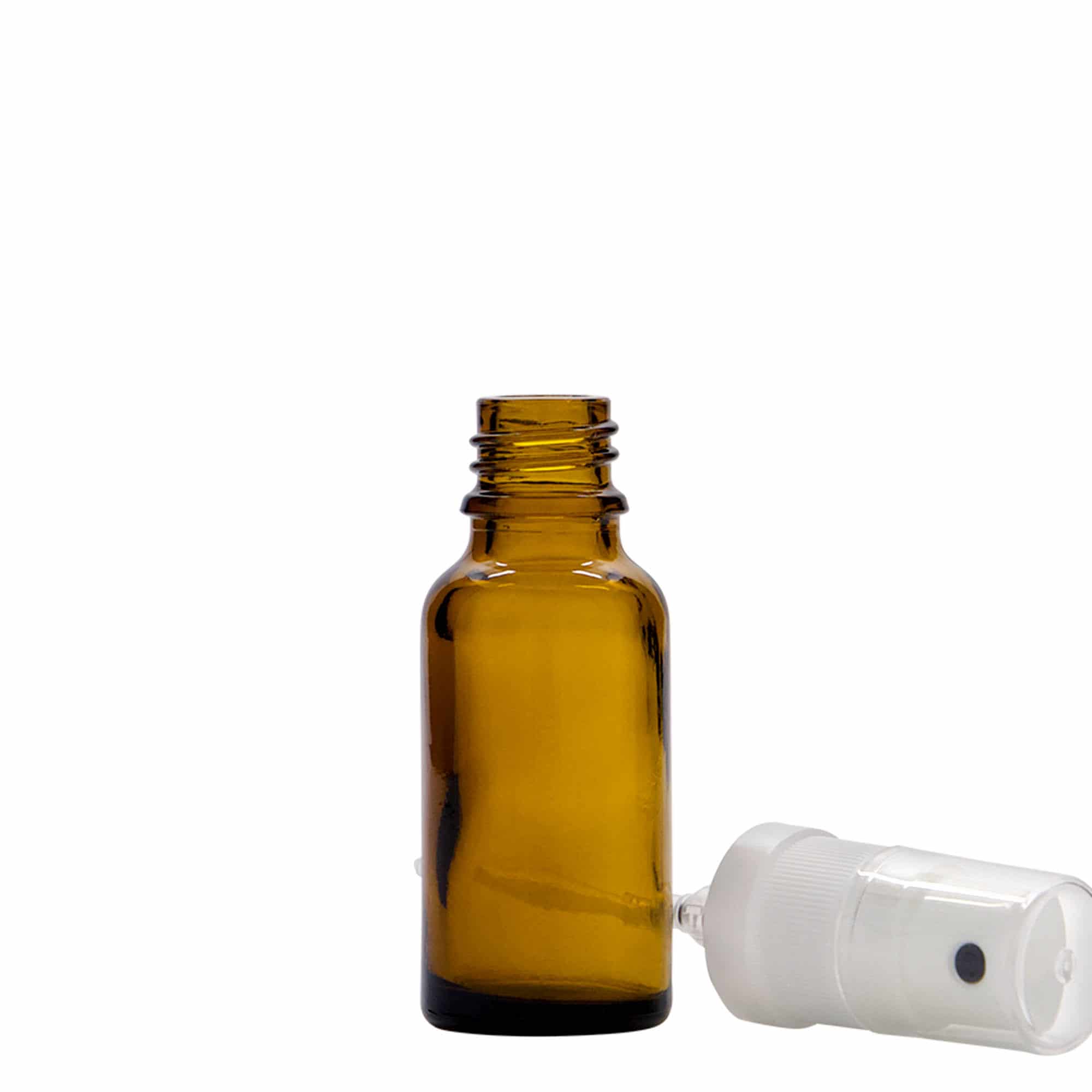 20 ml liekovka s rozprašovačom, sklená, hnedá farba, hrdlo: DIN 18