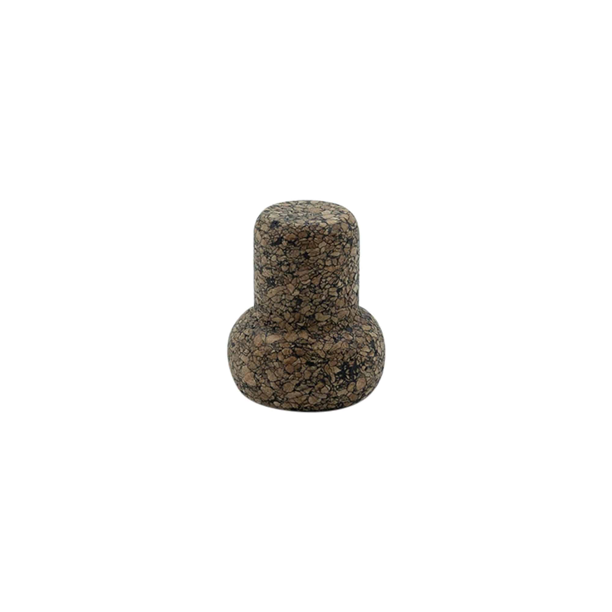 Zátky s hmatníkom 'Barrel' 19,5 mm, Corkcoal, pre hrdlo: korok