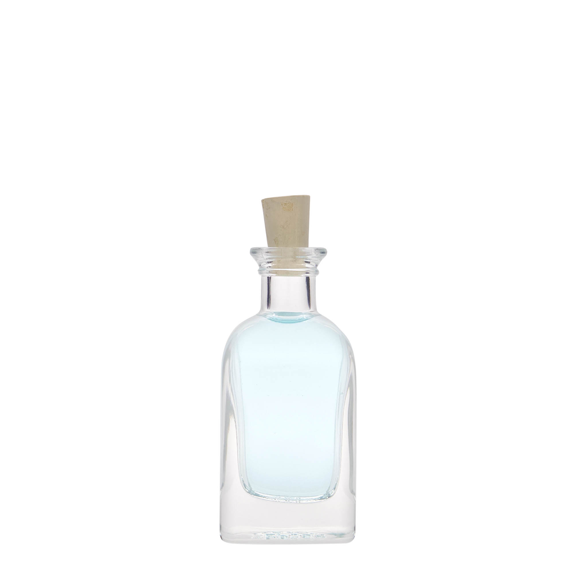 40 ml sklenená fľaša Apotheker Carré, štvorcová, hrdlo: korok