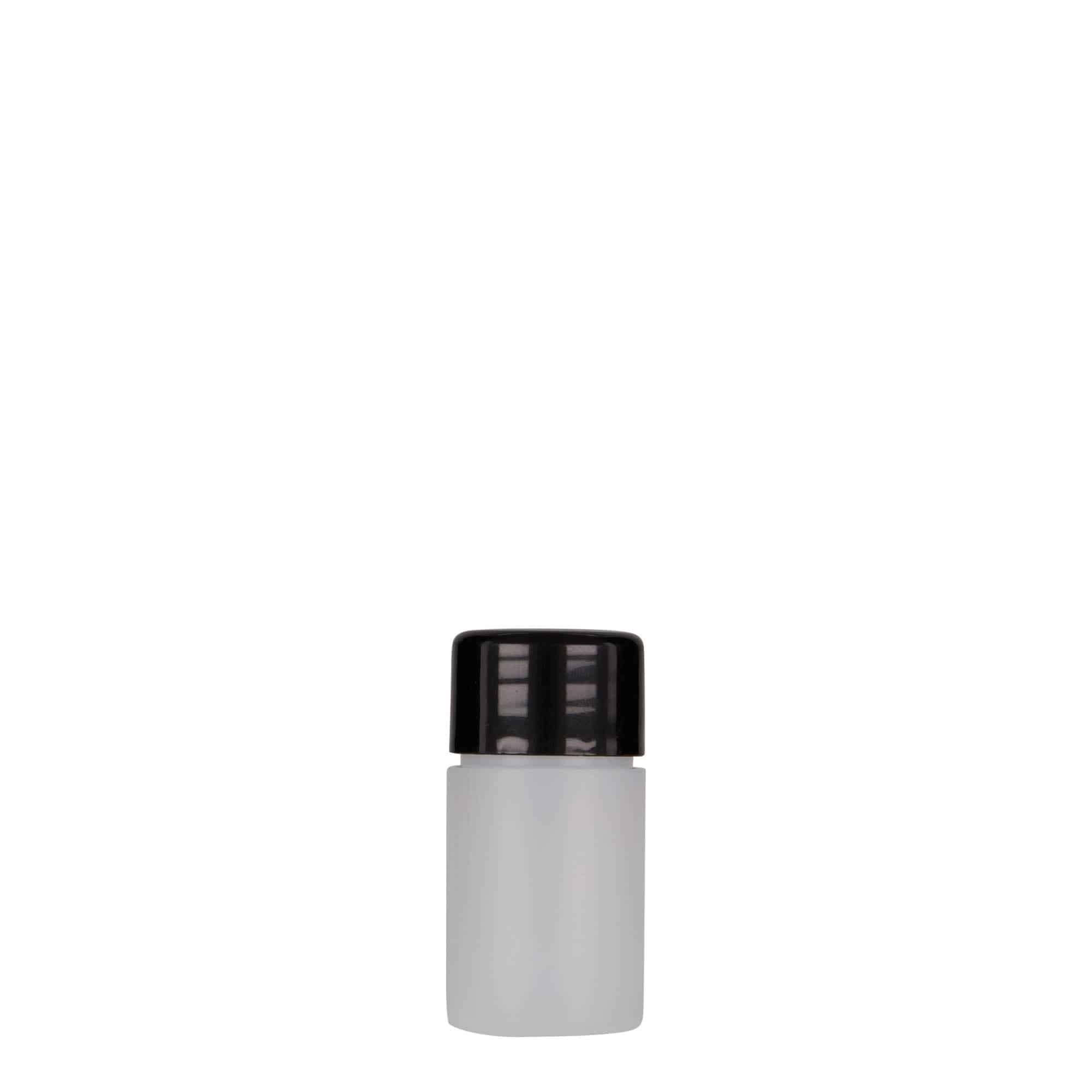 15 ml plastová fľaša „Tuffy“, HDPE, prírodná farba, hrdlo: GPI 24/410