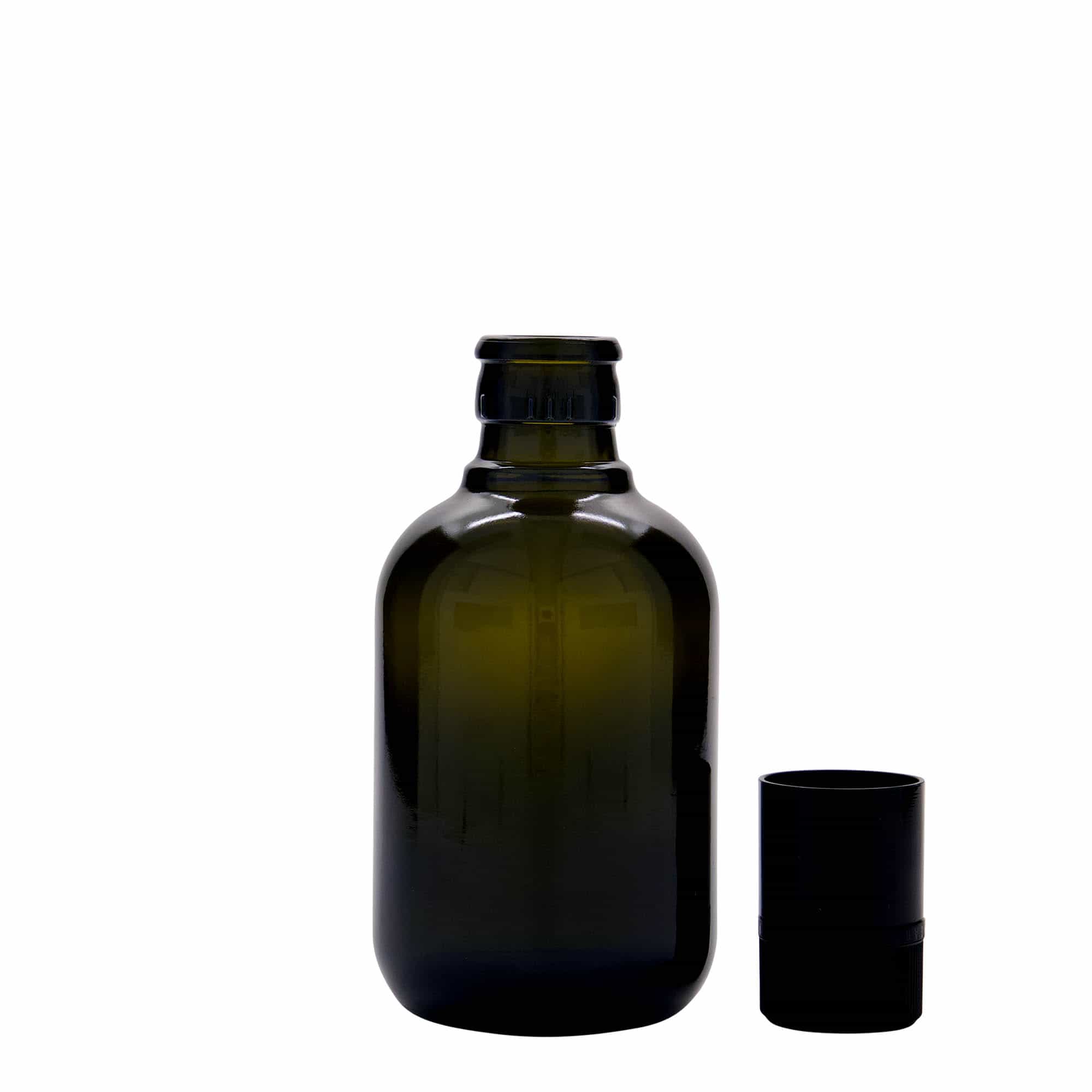 250 ml fľaša na ocot/olej „Biolio“, sklená, antická zelená farba, hrdlo: DOP