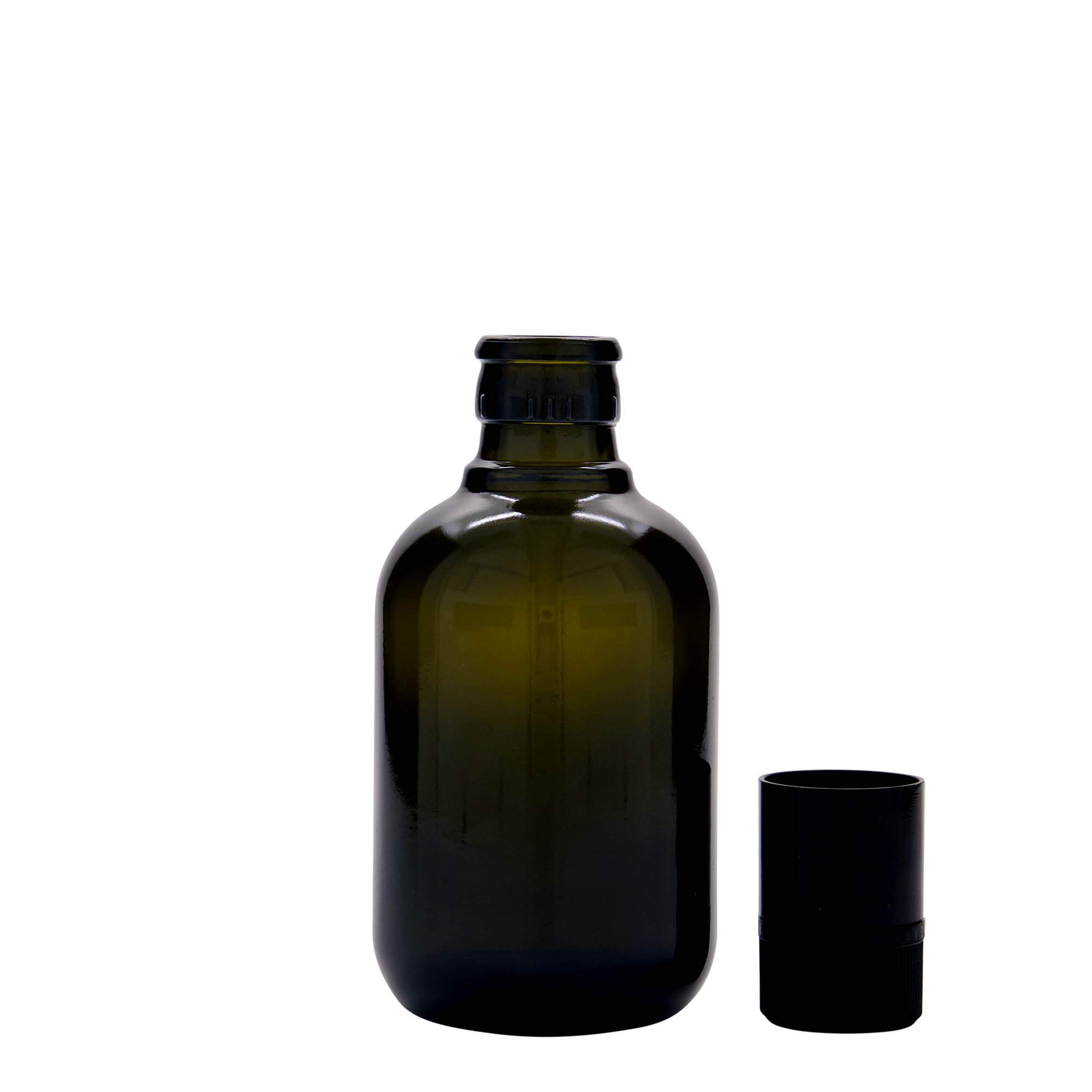 250 ml fľaša na ocot/olej 'Biolio', sklo, antikzelená, hrdlo: DOP