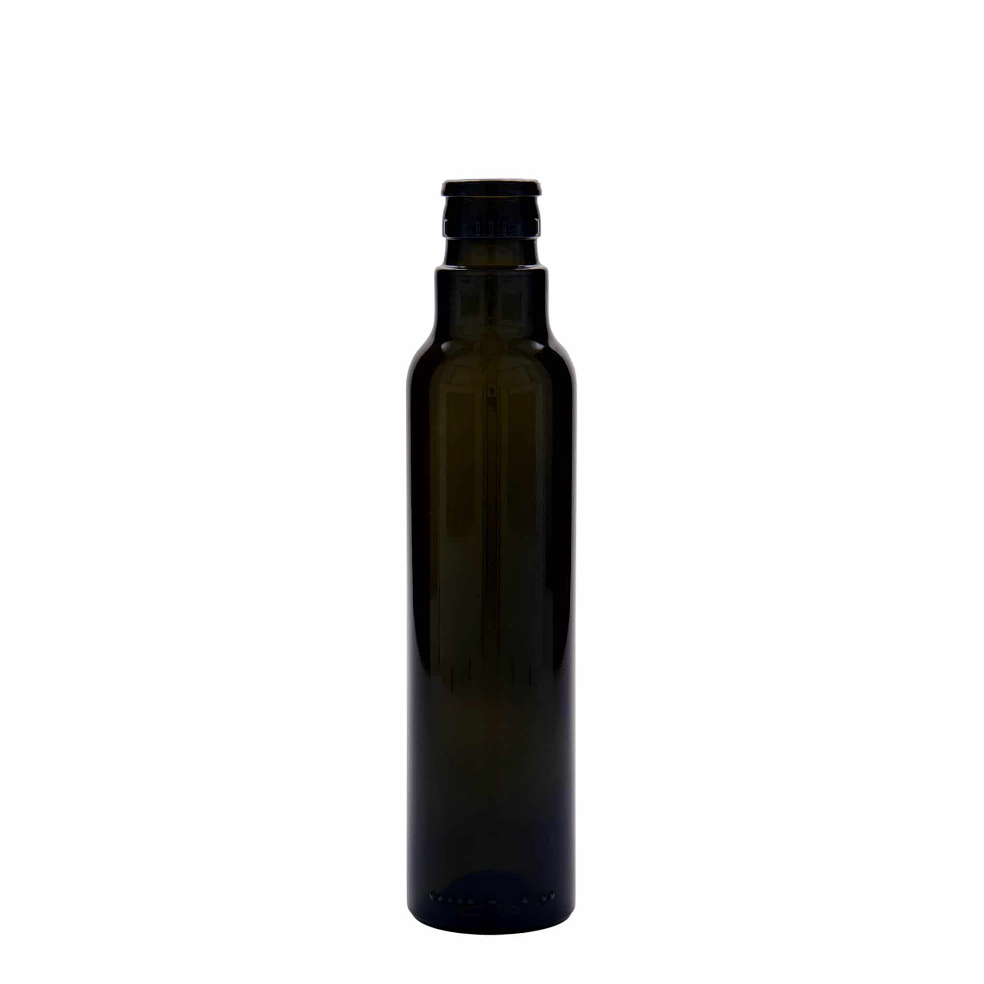250 ml fľaša na ocot/olej „Willy New“, sklená, antická zelená farba, hrdlo: DOP 250 ml fľaša na ocot/olej „Willy New“, sklená, antická zelená farba, hrdlo: DOP