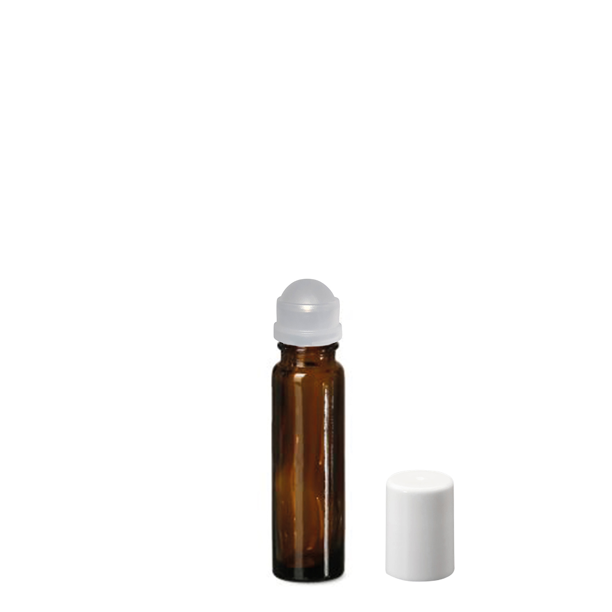 10 ml roll-on fľaša, sklo, hnedá, hrdlo: skrutkovací uzáver