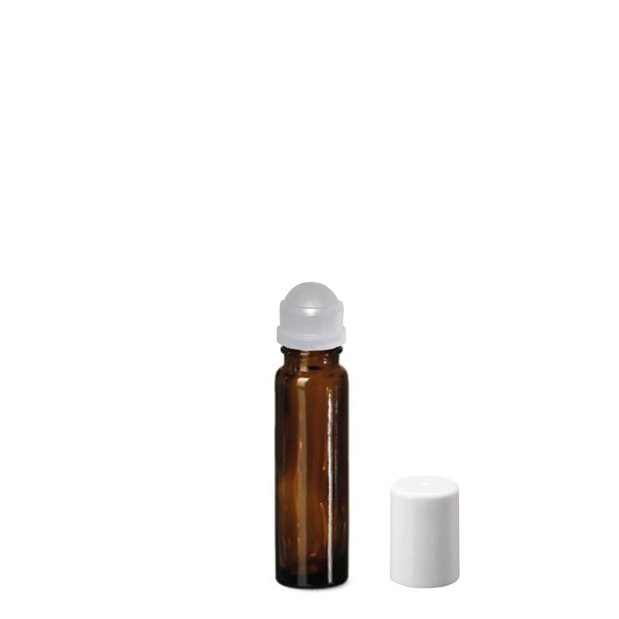 10 ml roll-on fľaša, sklo, hnedá, hrdlo: skrutkovací uzáver