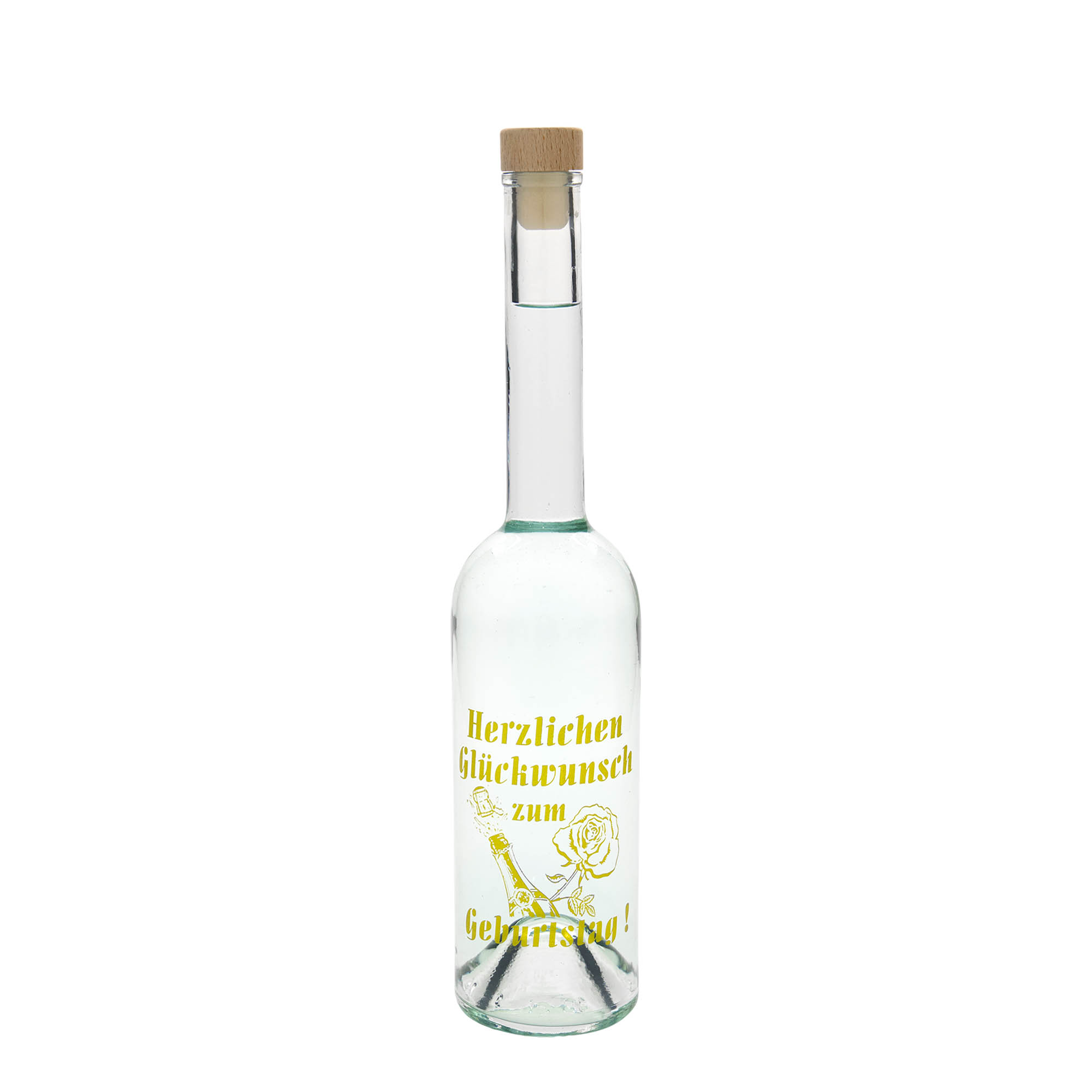 500 ml sklenená fľaša Maximo potlačená 'Karneval', hrdlo: korok