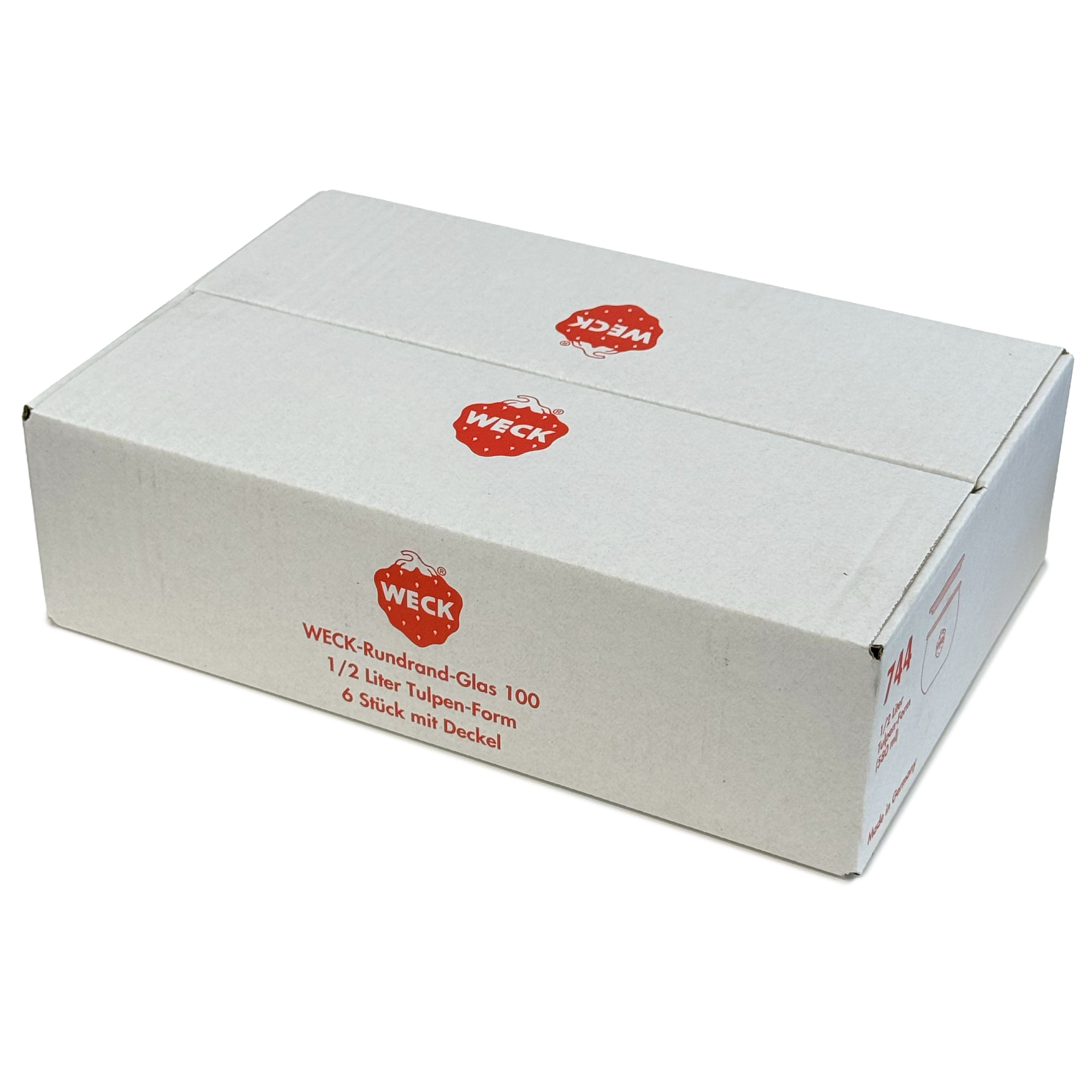6x 580 ml WECK-tulipánová nádoba so skleneným viečkom RR 100
