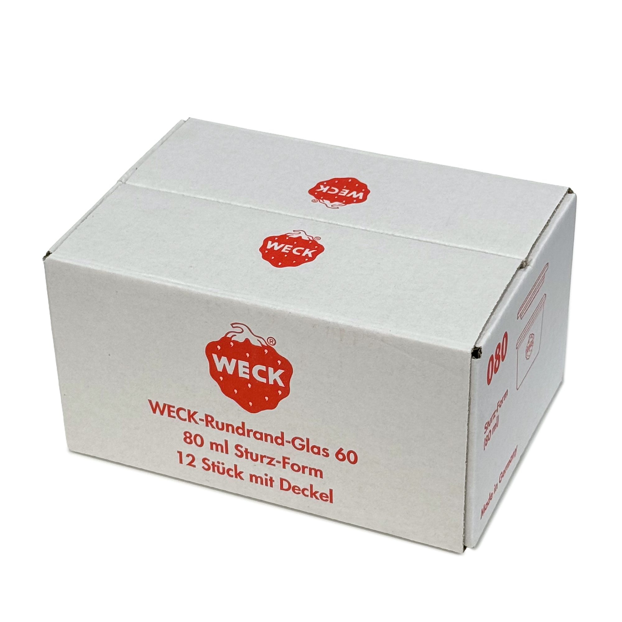 12x 80 ml WECK-pohár typu Sturz so skleneným viečkom RR 60
