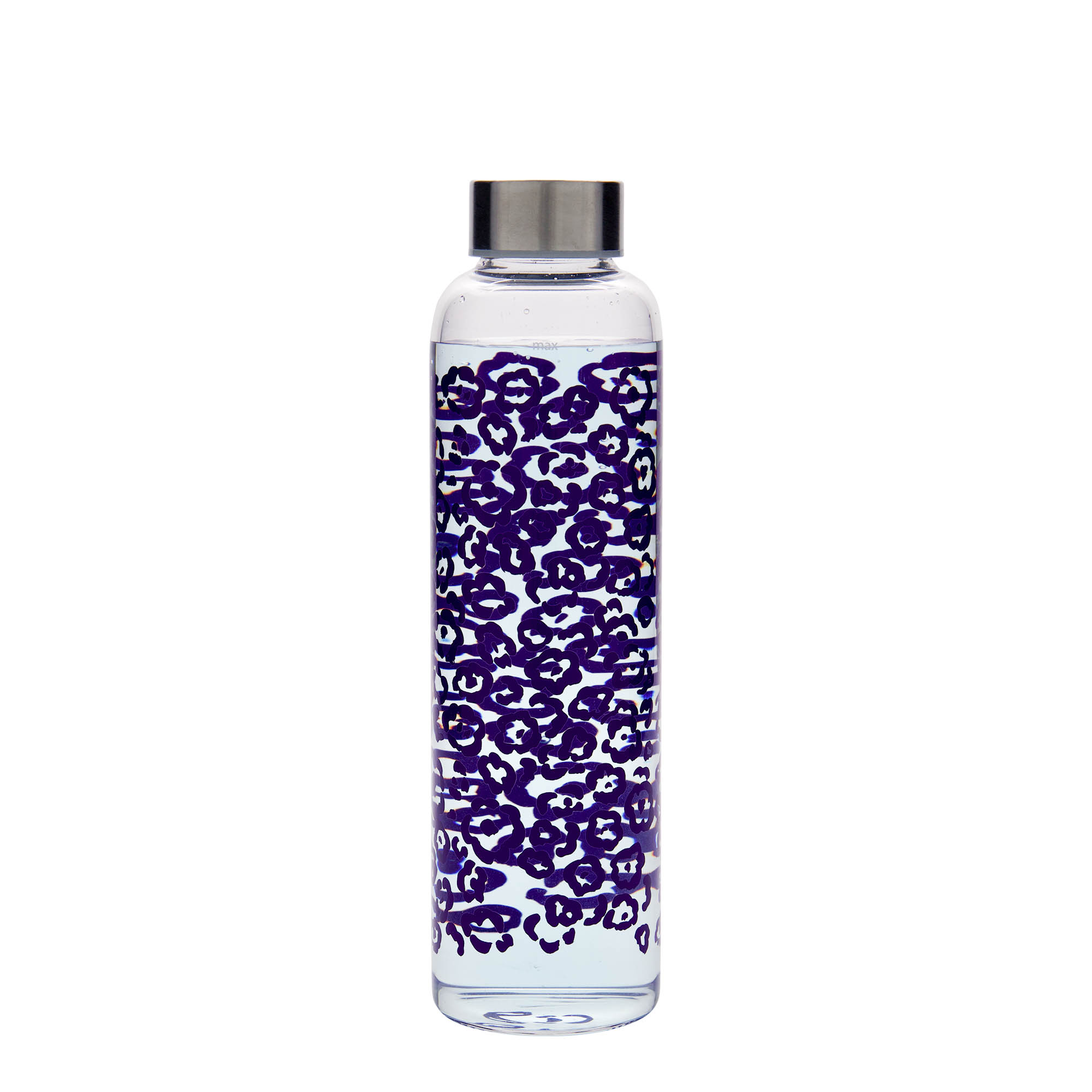 500 ml fľaša „Perseus“, motív: fialové kvety, hrdlo: skrutkovací uzáver