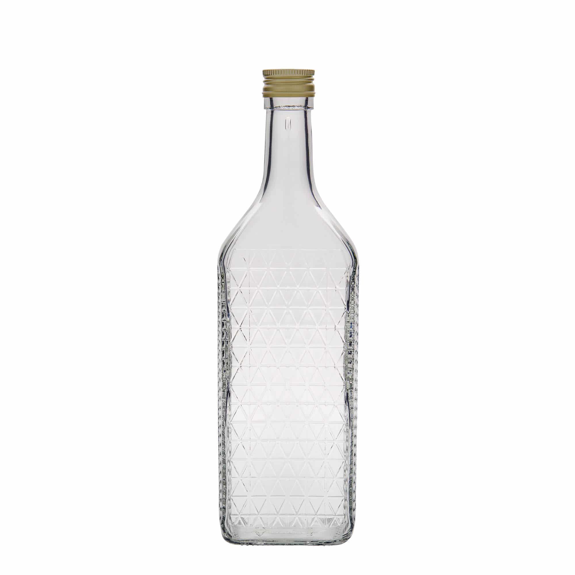 700 ml sklená fľaša „Caruso“, obdĺžniková, hrdlo: PP 31,5