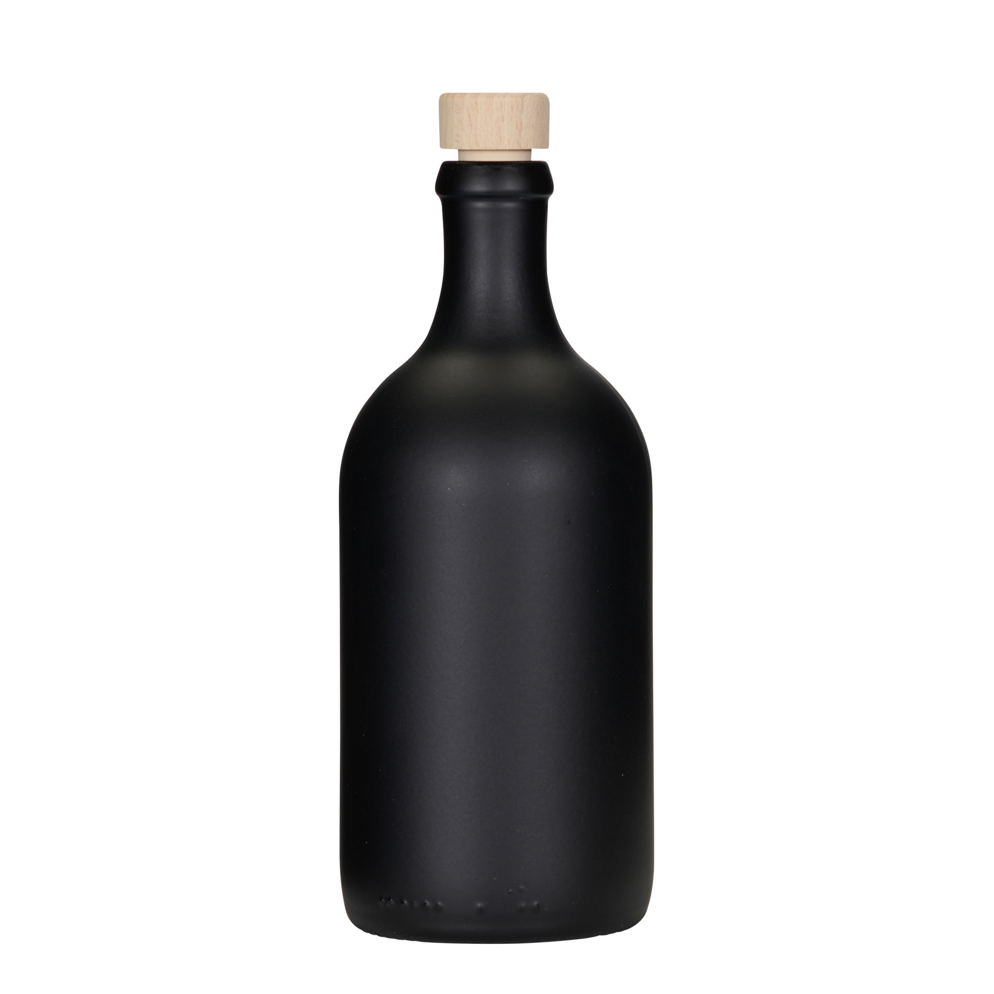 500 ml sklenená fľaša 'Ginevra Leggera', čierna, hrdlo: korok