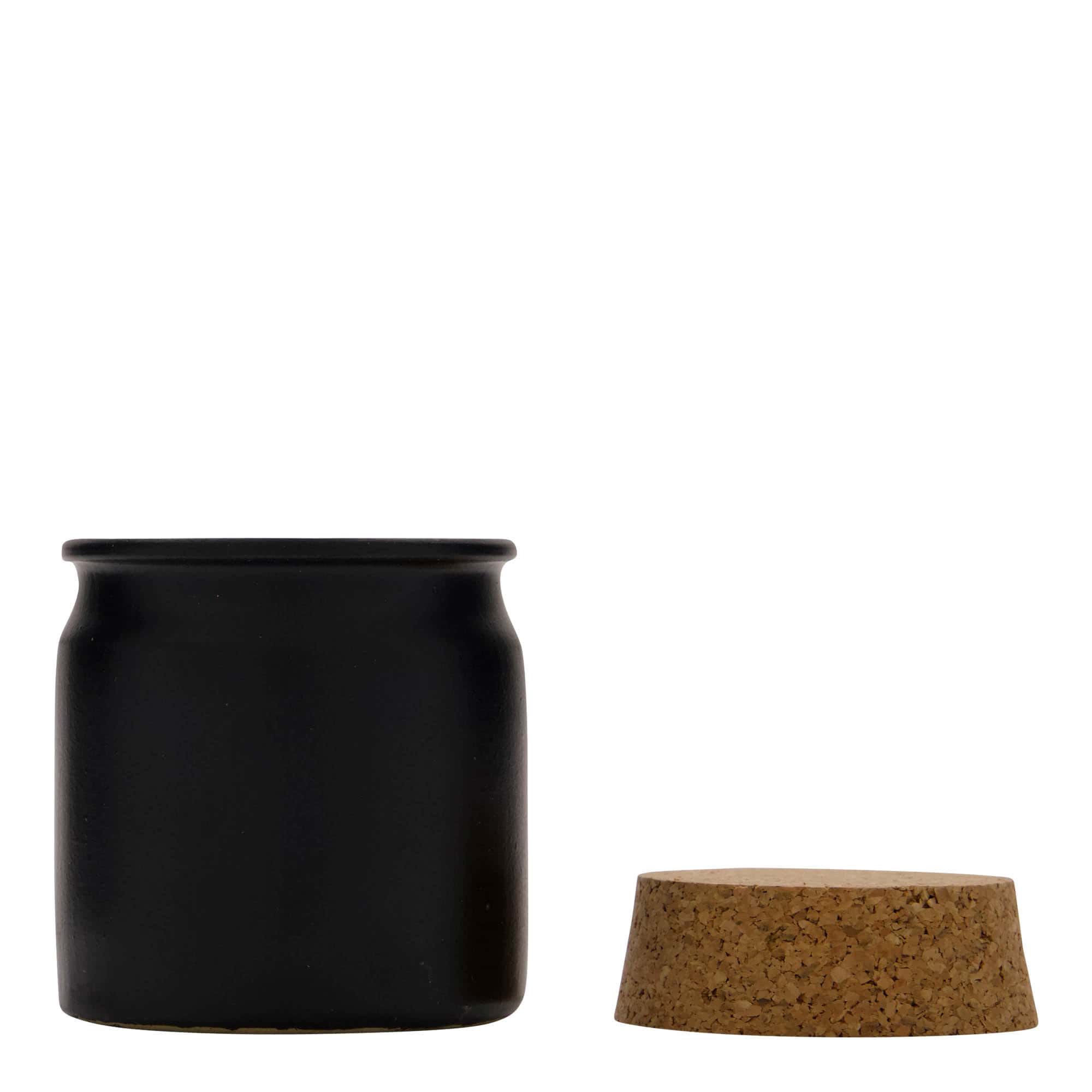 160 ml kameninový hrniec, keramika, čierna farba, hrdlo: korok