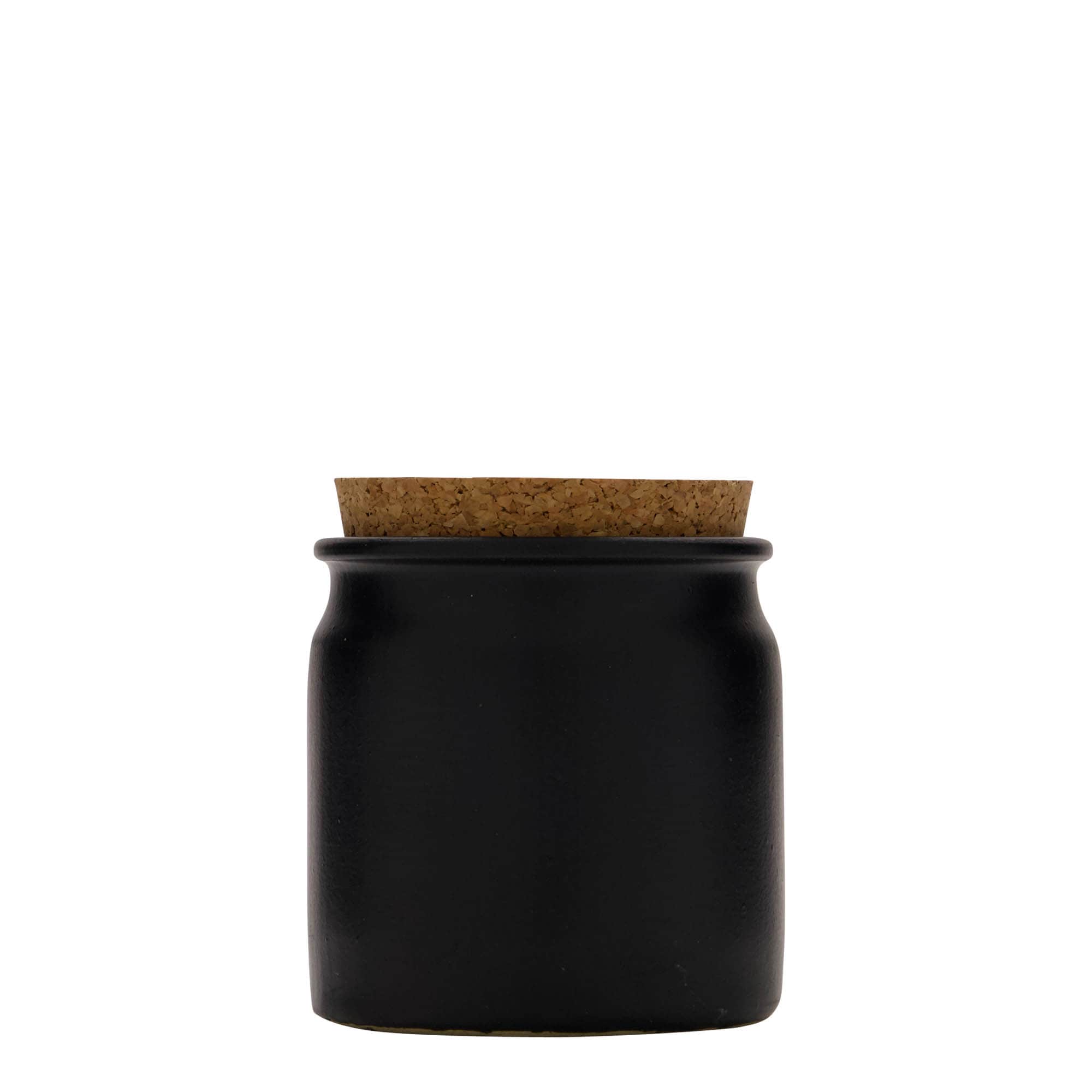 160 ml kameninový hrnček, keramika, čierny, hrdlo: korkové