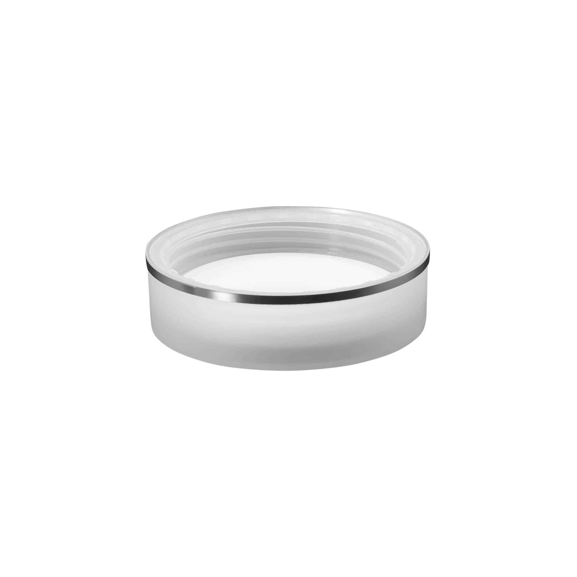Skrutkovací uzáver „Clear/Platin Edition“, PP plast, biela farba, pre hrdlo: 70/2P