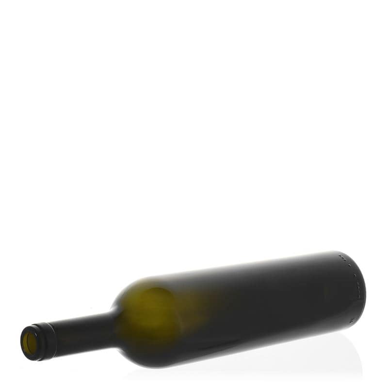 750 ml vínová fľaša „Liberty“, antická zelená farba, hrdlo: korok