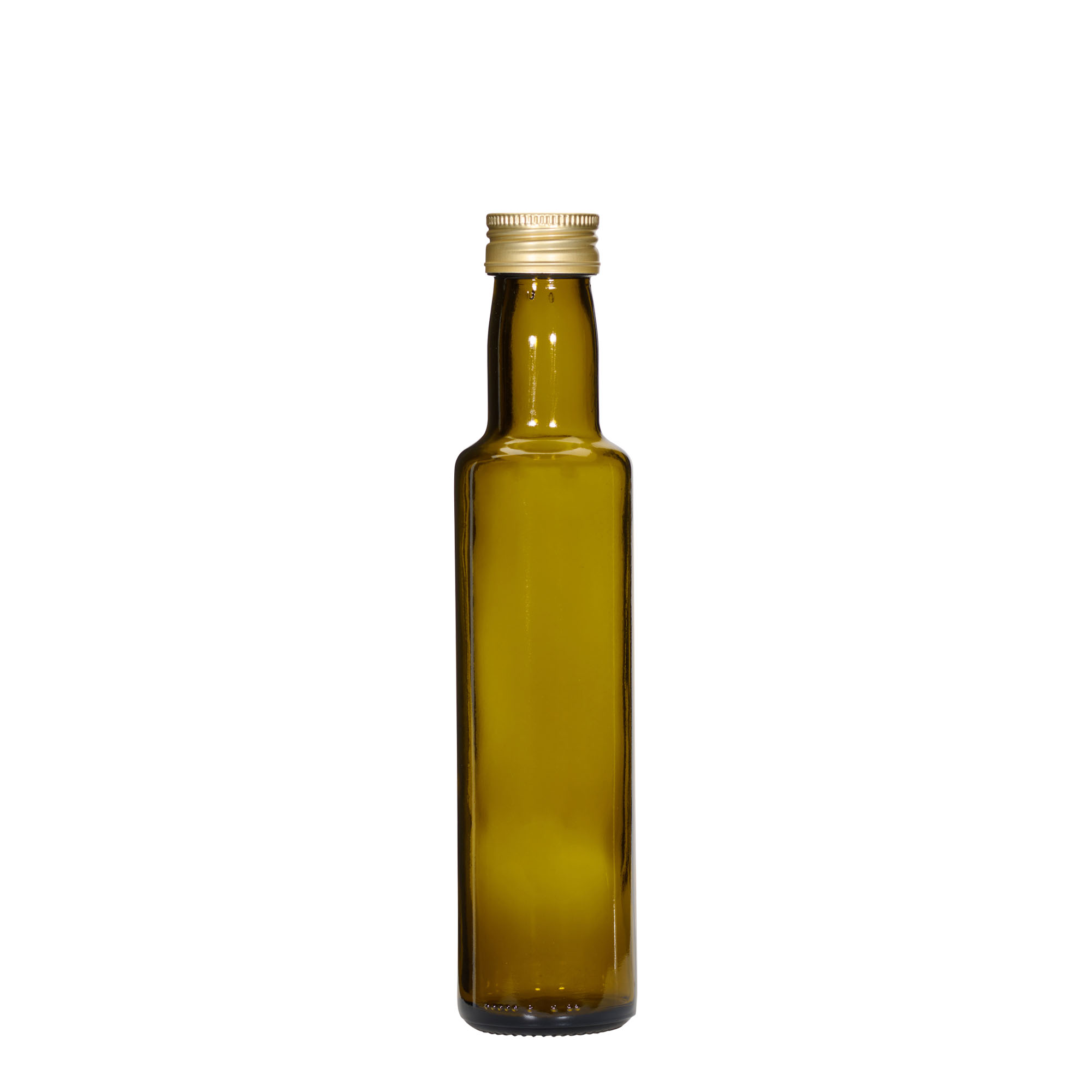250 ml sklenená fľaša 'Dorica', antikzelená, hrdlo: PP 31,5