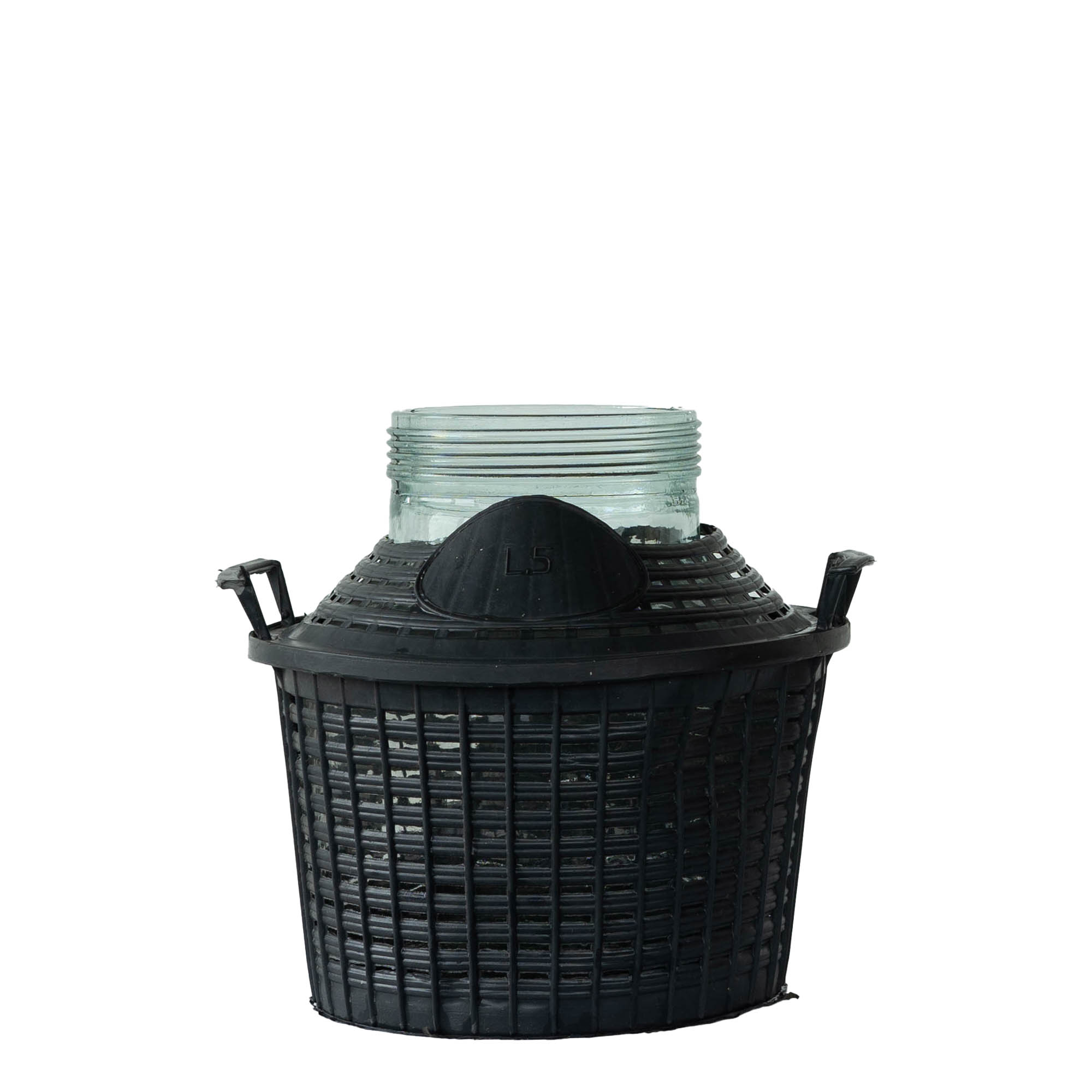 5 l balónová fľaša s širokým hrdlom, sklo, uzáver: závitový uzáver